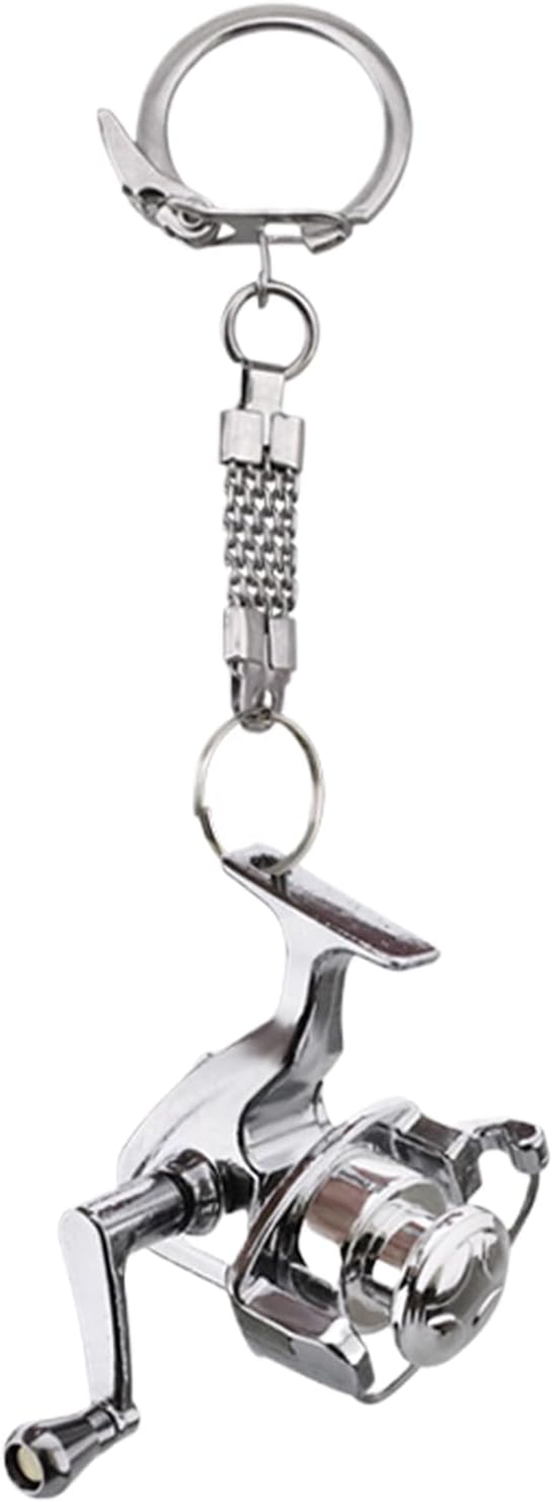 Backpack Keychain - Metal Fishing Reel Pendant, Reel Drum Keyring Bag Charm, Reels Drum Pendant Keychain for Purse Handbag Wallet Phone Luggage Truck School Travel Party Office Home Angler Women Men