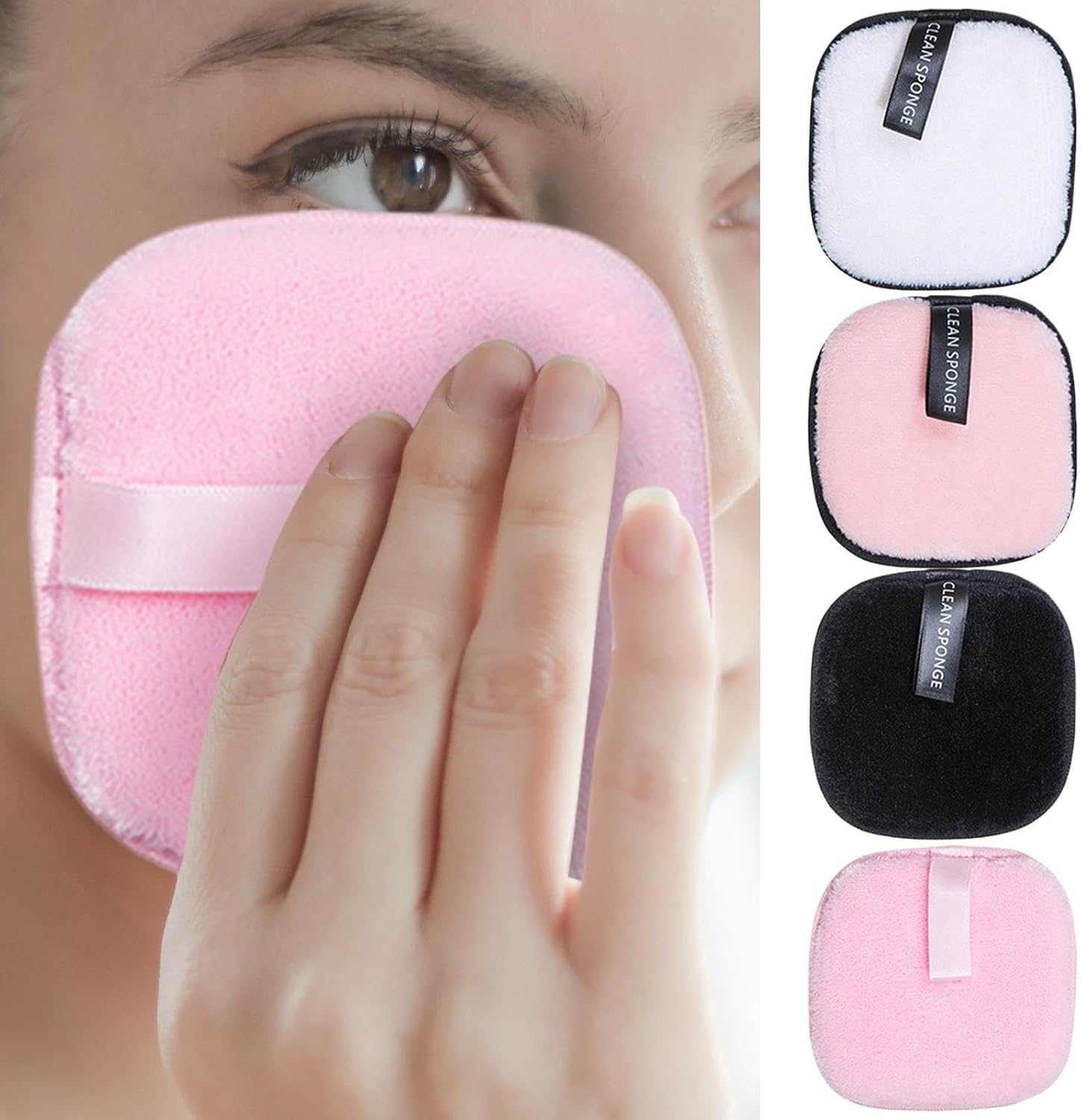 Zibeem Reusable Face Pads | 4 Count Facial Cleaning Cloth | Eco-Friendly Washable Face Cleansing Eco Pads for All Skin Types image number 3