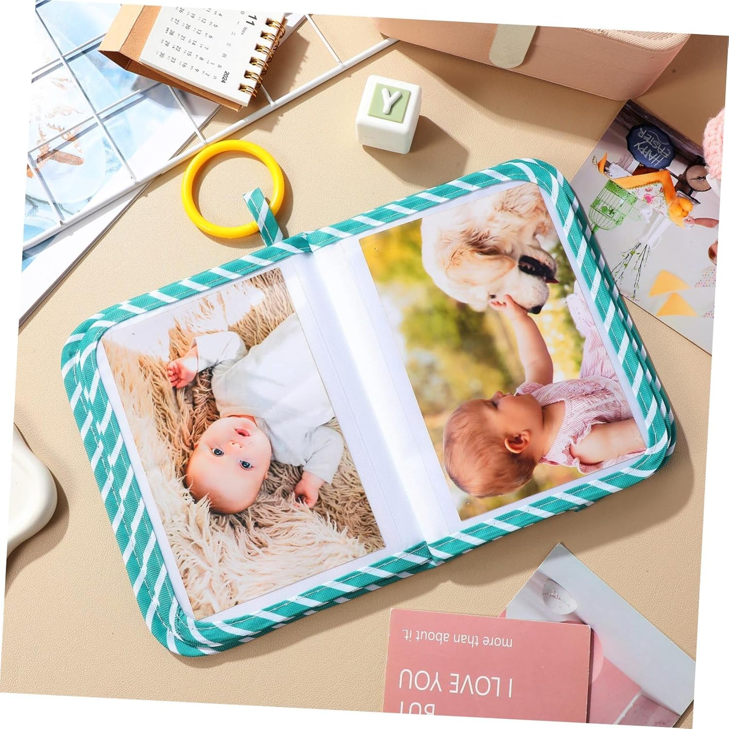 Dinosaur Baby Photo Album Soft Cloth Keepsake Book Toddler Memory Picture Album for Newborn Anniversary Baby Girl or Boy Photo Book Family image number 5