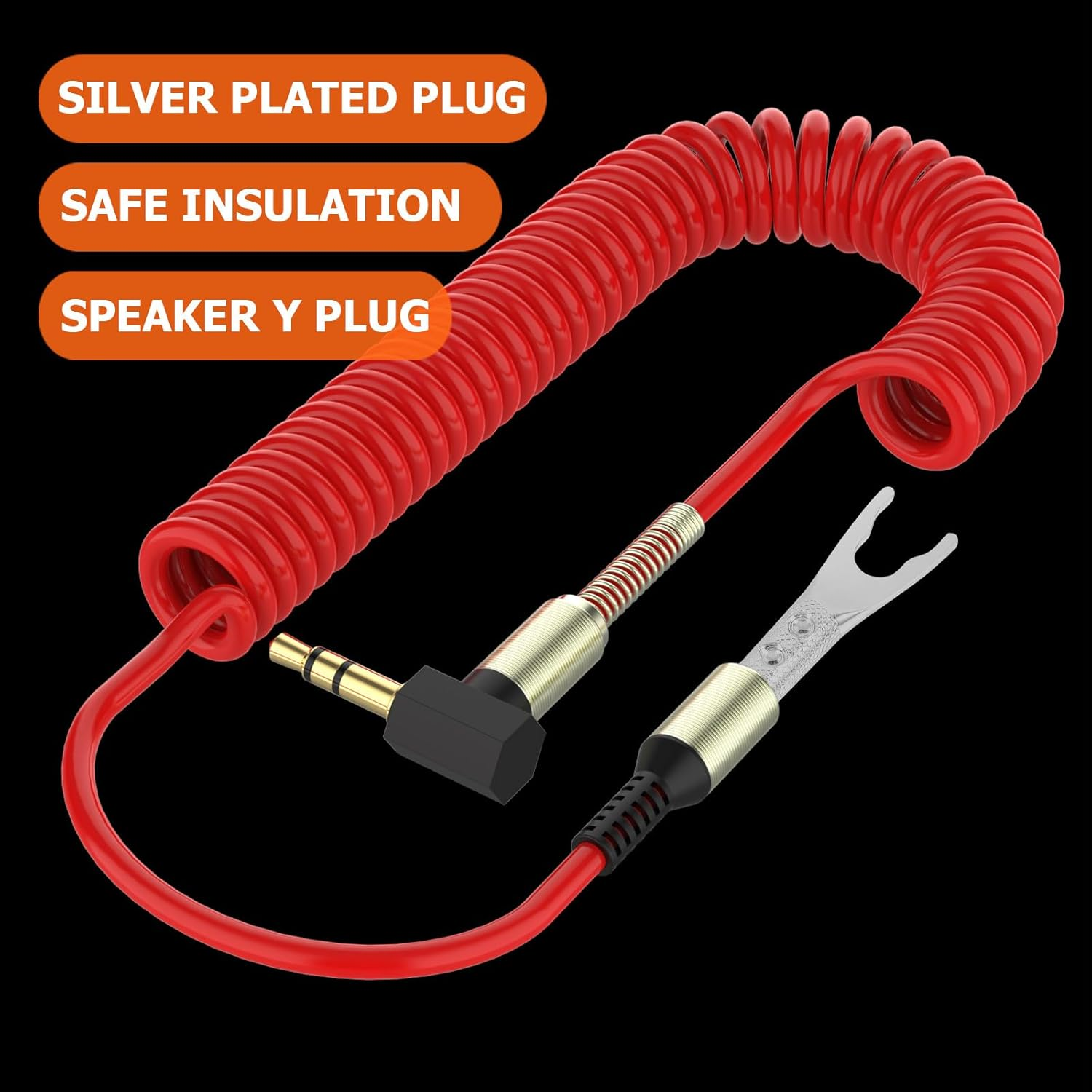 Zerodeko Silver-Plated Speaker Cable Y Fork Plug Adapter, U-Shaped Audio Cable Connector for Home Audio Amplifier, Compatible with Speaker Wire and Banana Plug Systems image number 2