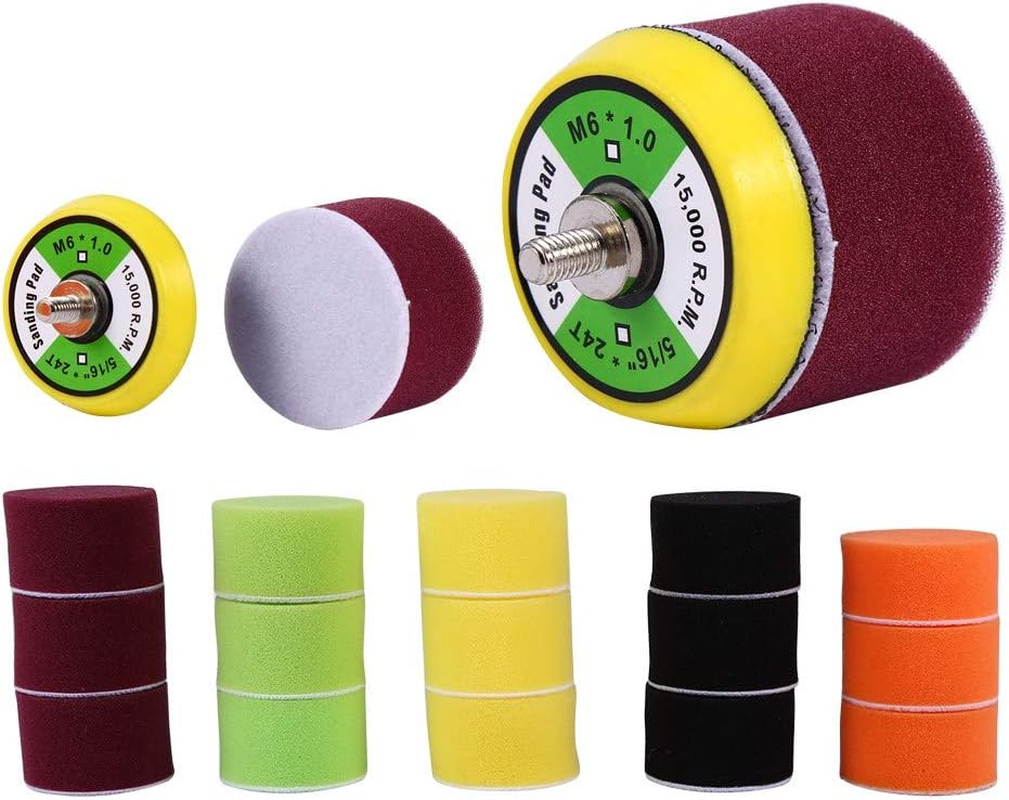 16PCS Polishing Pad Set, 5 Colors Multi Stage 2" Flat Buff Pads for Car Detailing & Waxing