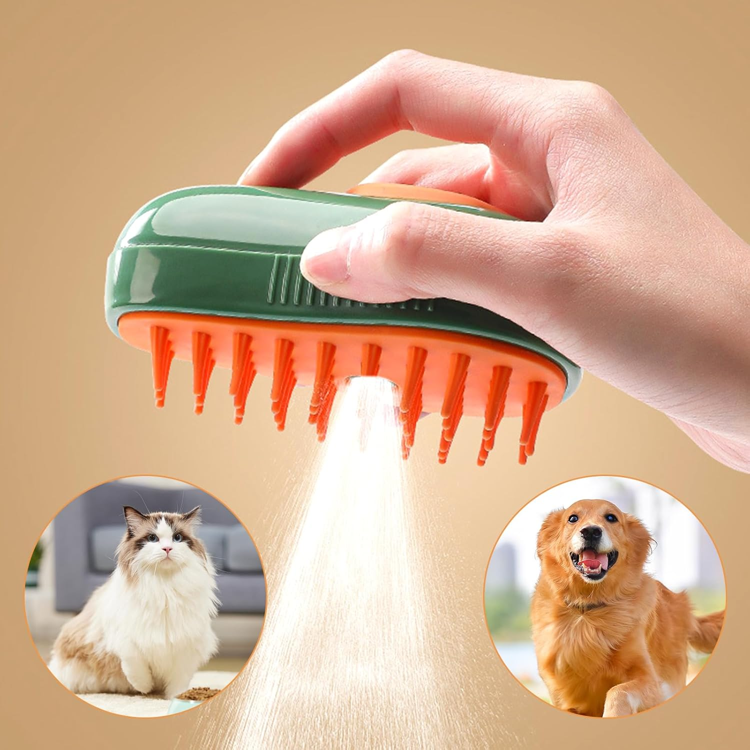 Dog Brush, Cat Brush, Pet Brush, Short Hair, Long Hair, Green
