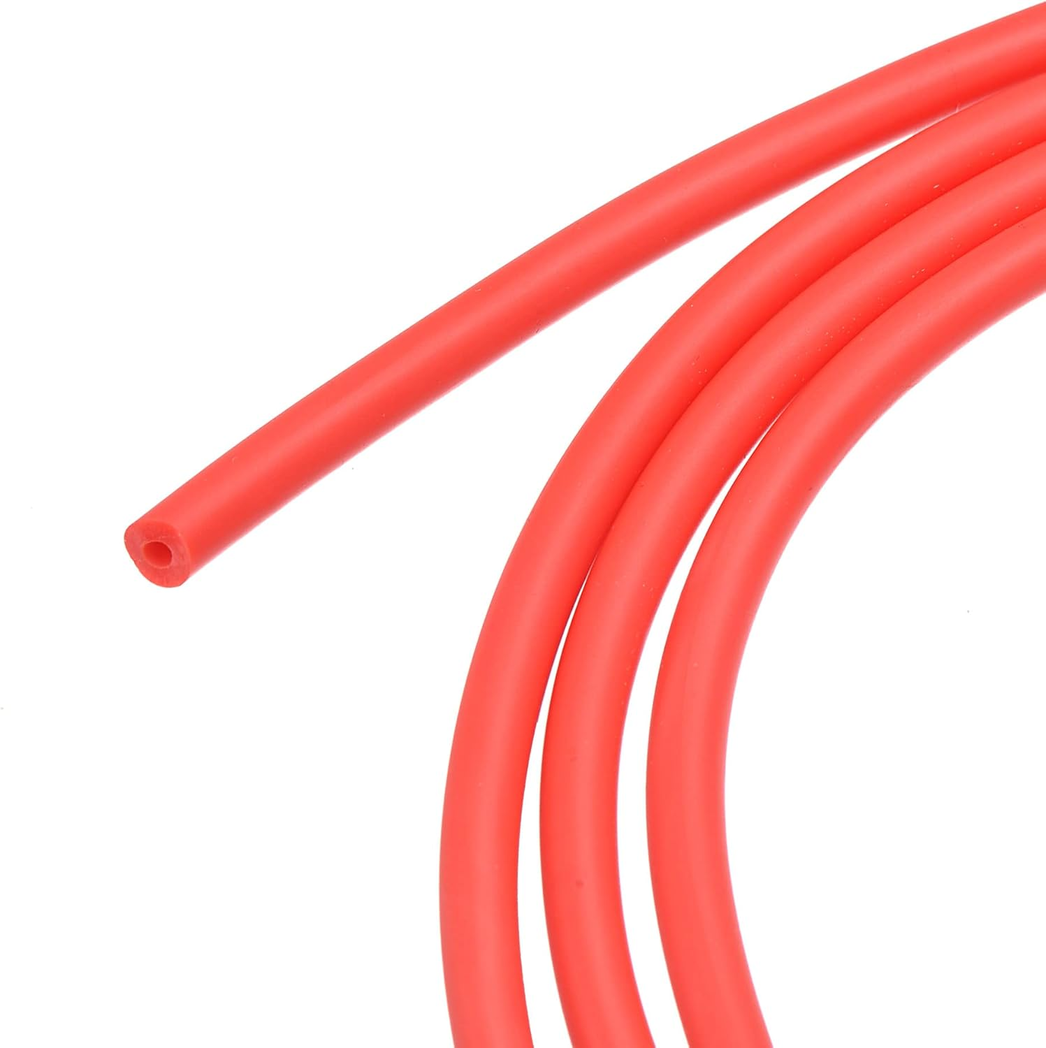 Uxcell Natural Latex Rubber Tubing 2Mm ID 5Mm OD 16Ft Red Highly Elastic for Sports Exercise Fitness image number 1