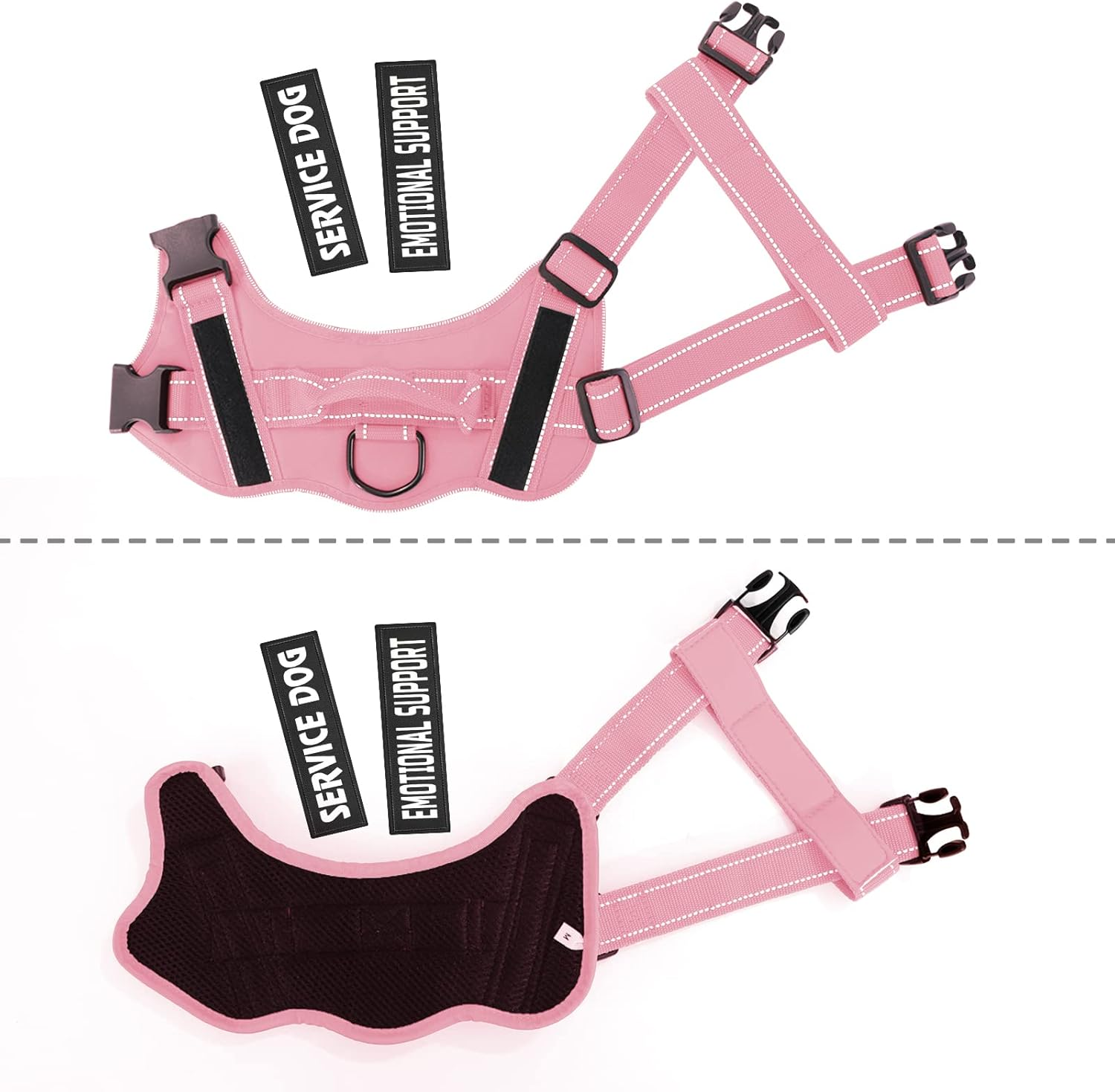 Voopet Service Dog Harness,Emotional Support Pet Vest Harness,Reflective Breathable and Adjustable No-Pull ESA Dog Harness for Small Medium Large Dogs (With 4 PCS Removeable Tags) X-Small (Pack of 1) image number 3