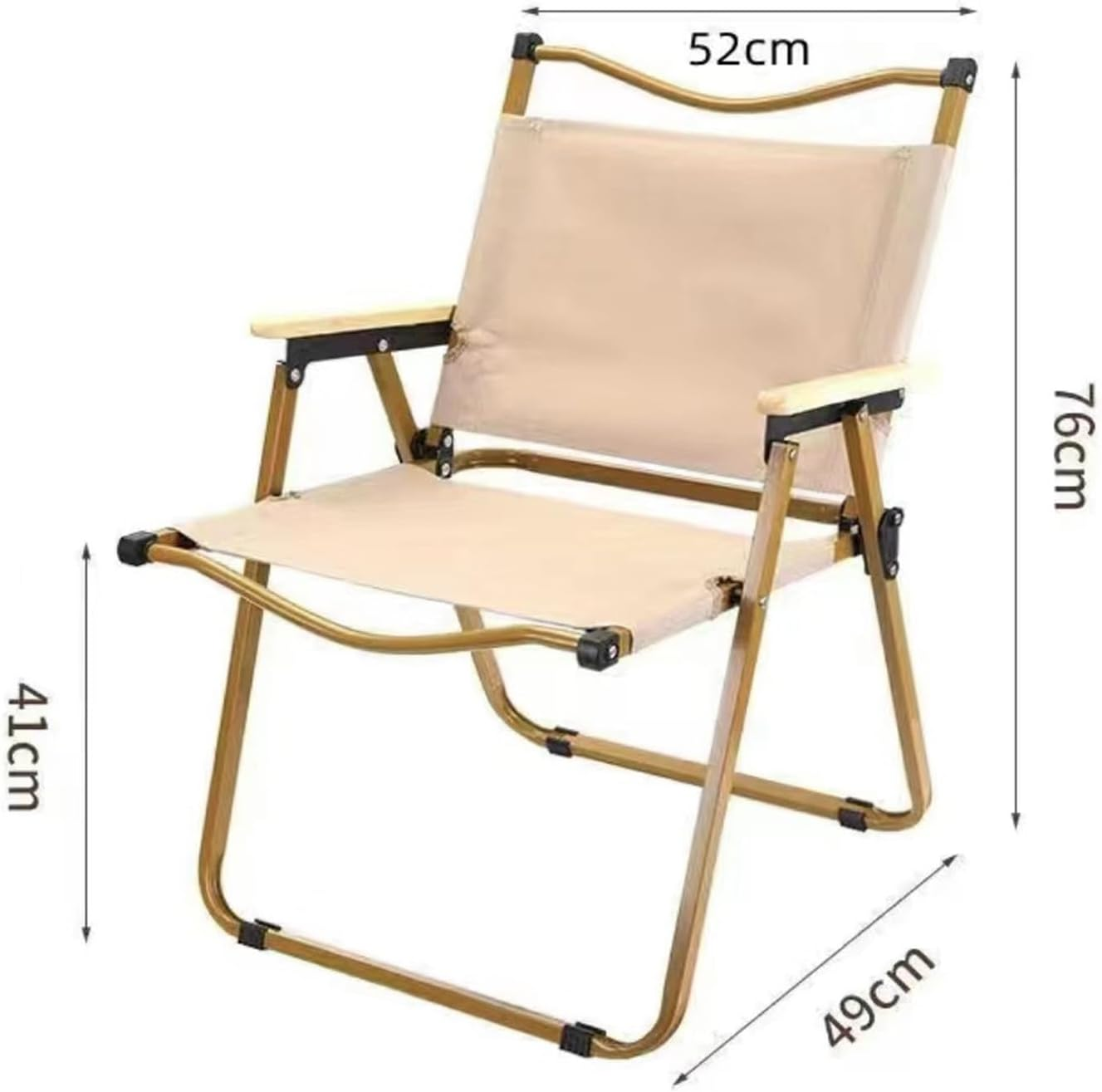 Fohouse Folding Camping Chair, Portable Camping Chair, Lightweight Camping Backpacking Chair, Outdoor Beach Chair for Camping Hiking Garden Travel Beach Picnic BBQ Outdoor (Beige, Large) - Beige image number 2