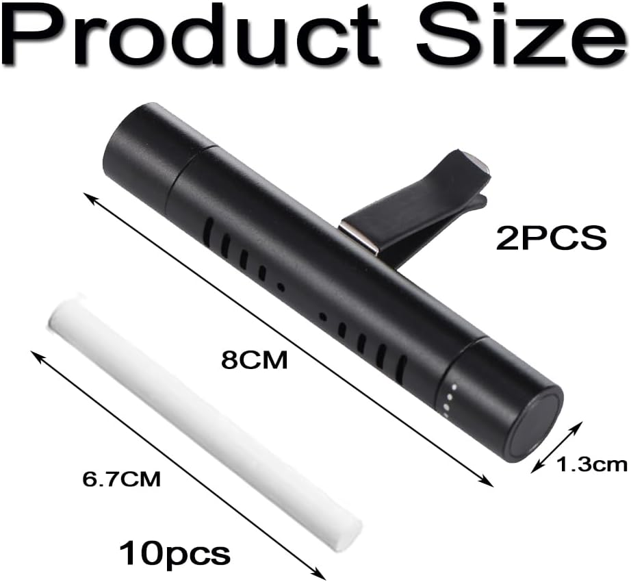 2Pcs Car Air Freshener Diffuser Vent Clips - Car Perfume Diffuser with 12 Refill Sticks for Cars, Office, Kitchen, Bathroom & Pet Houses,Car Decoration Accessories image number 2