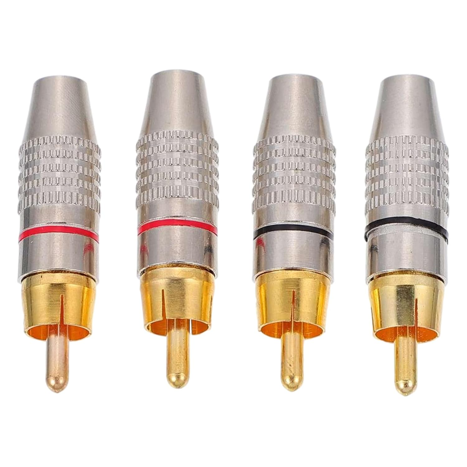 GALPADA 4Pcs Gold Plated Audio Video Male Plugs Metal Speaker Connectors Rings for Professional Av Cable and Home Audio Speaker Systems image number 3