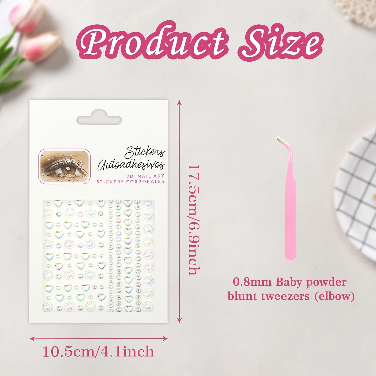 Self Adhesive Face Gems,892Pcs Face Eye Hair Jewels Rhinestones Stick on Acrylic Jewels for Makeup DIY Craft Body Nail Party Decoration image number 2