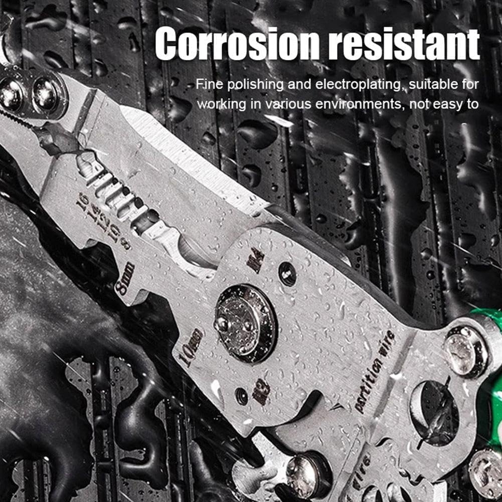 18 in 1 Foldable Wire Stripper,2024 Upgraded Multifunctional Foldable Professional Wire Stripper,Wire Stripper Twister/Wire Crimping Tool, Electrician Pliers Tools,Wire Crimper Electrician Tool A image number 6