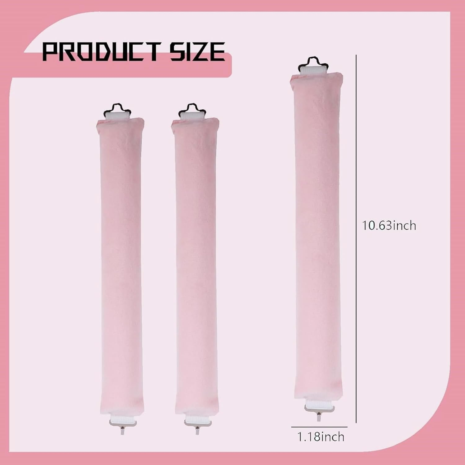 Heat Free Curls - 3 Piece Set Overnight Blowout with Satin Curlers for Long Hair | Pink image number 1