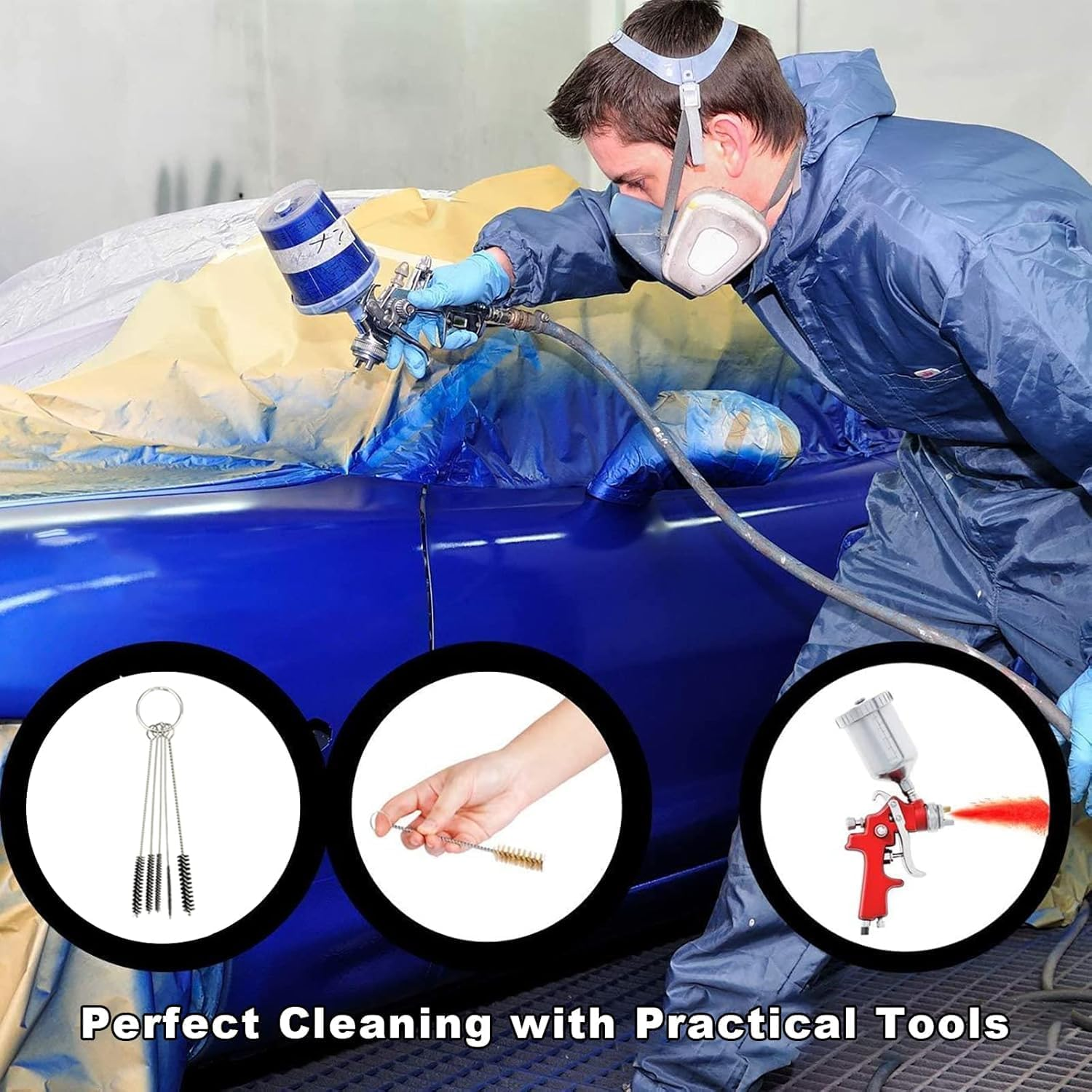 Paint Spray Gun Cleaning Kit, 21 Piece Nylon Mini Tube Brush Set with Needle, Paint Spray Gun Cleaning Brush,Paint Gun Cleaning Brush Spray Gun Cleaning Brush,Paint Spray Gun Cleaning Brush image number 6