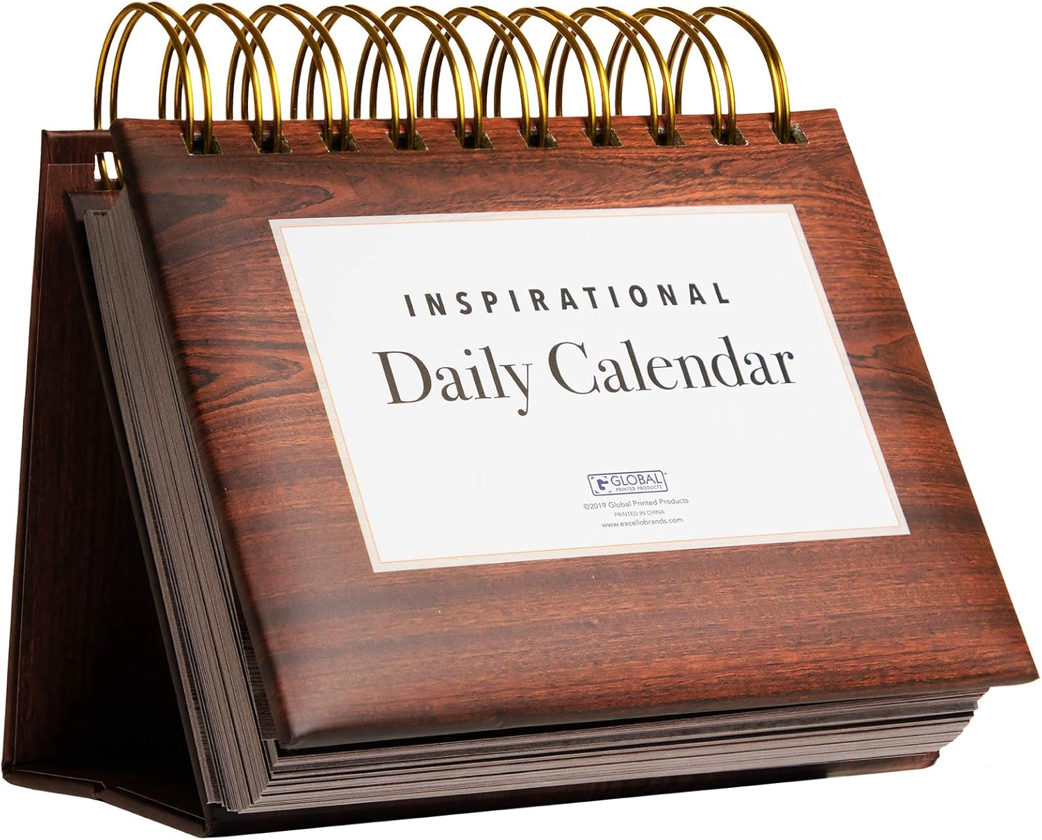 Motivational & Inspirational Perpetual Daily Flip Calendar with Self-Standing Easel (Woodgrain) image number 4