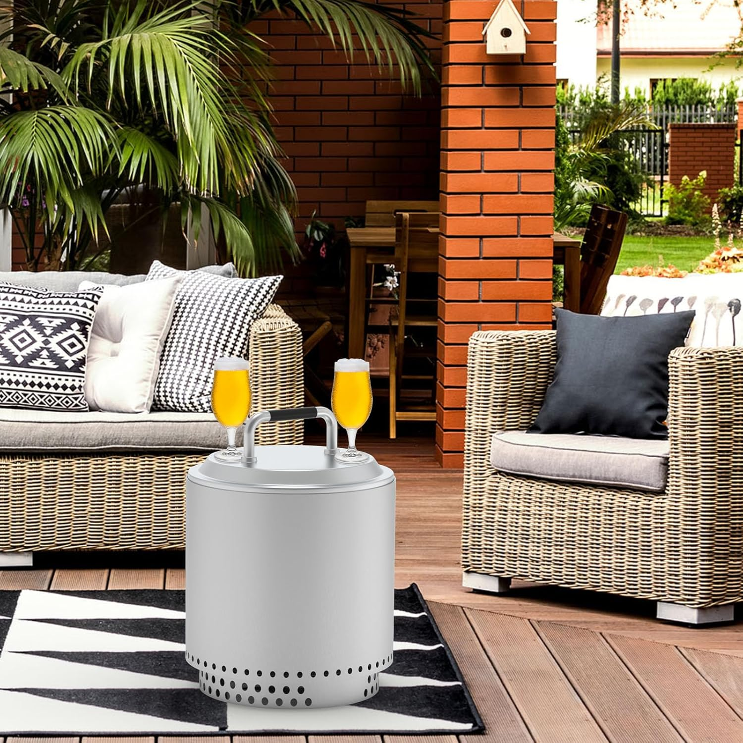 Fire Pit Lid for Solo Stove Ranger 2.0 & 1.0 Accessories, Solo Stove Lid Ranger, Stainless Steel Fire Pit Cover for Solo Ranger 15" Fire Pit Accessories and Other 15" Outdoor Fire Pits with Handle image number 4