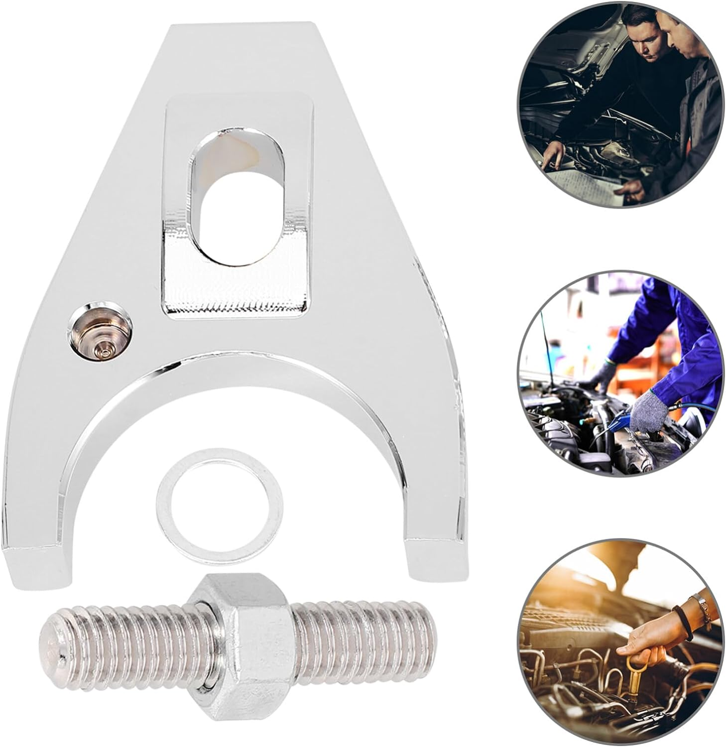 Gatuida Aluminum Distributor Clamp Sturdy Hold-Down Bracket for Various Car Models Easy Installation Fixed Screws Construction for Enhanced Performance image number 6