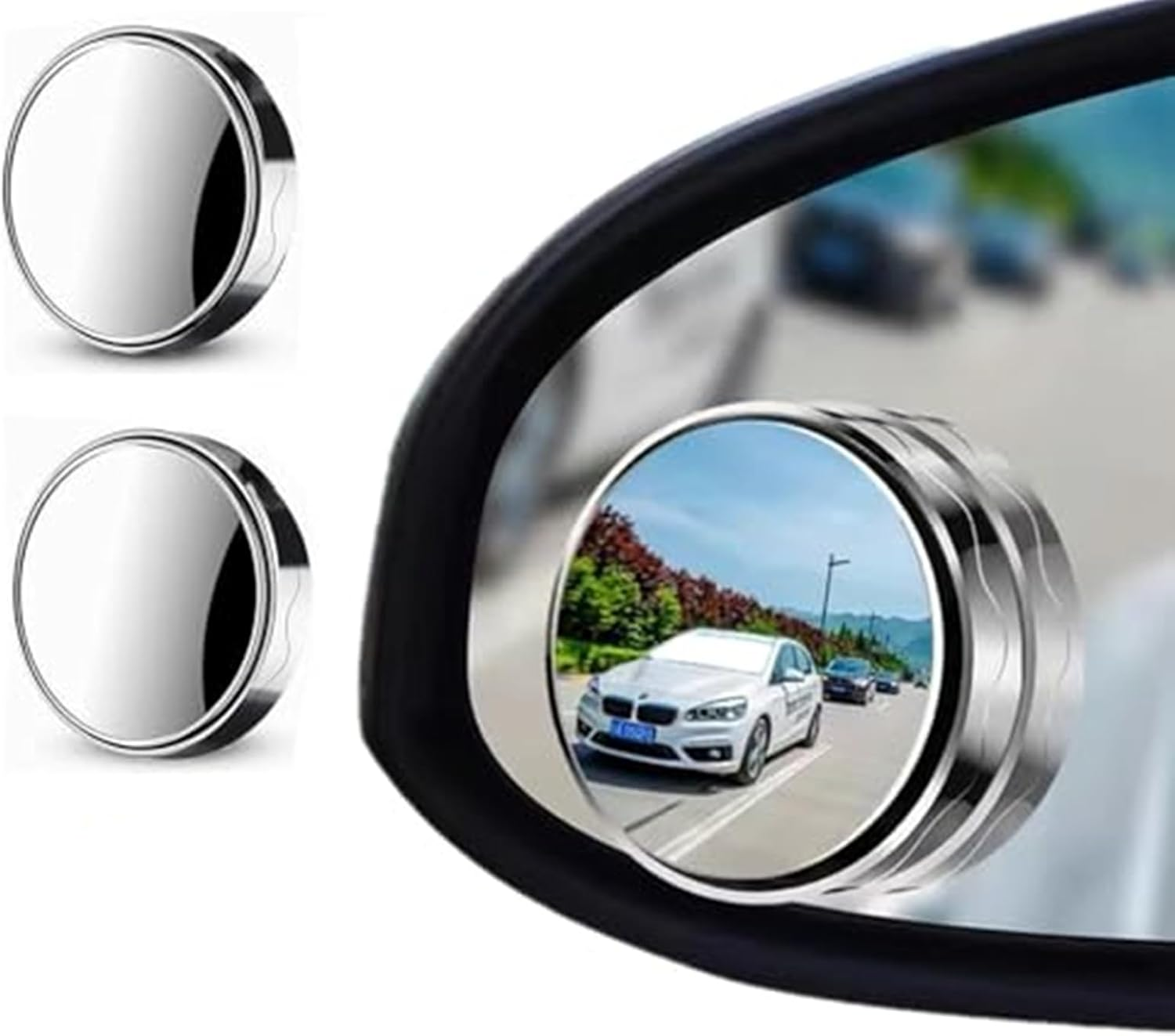 Car Blind Spot Mirror 2 Pack,Suction Cup Blind Spot Mirror 2" round Hd Frameless Convex Rear Side View Mirror 360&deg; Rotatable Blind Spot Auxiliary Rearview Mirror Protective Mirror Non-Adhesive