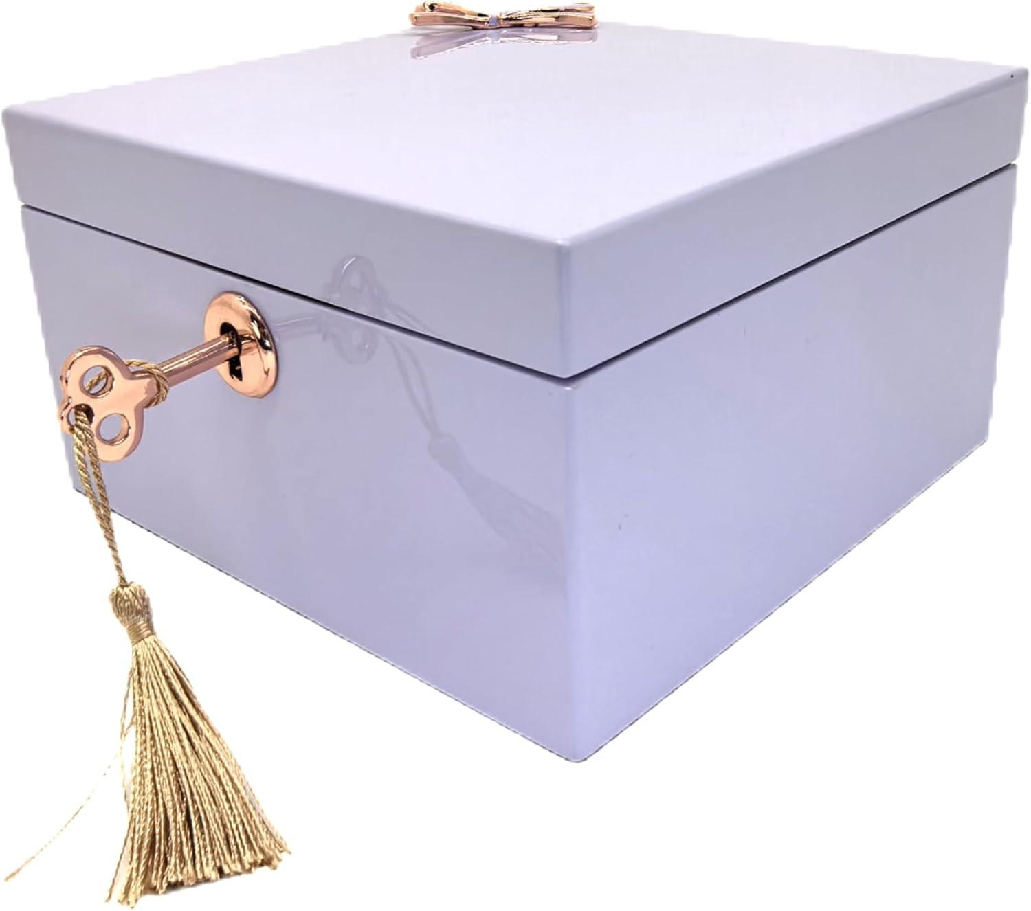 Lihou Papaq Ballerina Musical Jewelry Box -For Girls & Women - Swan Lake Tune, Features Metal Bow, Mirror & Tassel Key - Perfect Gifts for Christmas, Birthdays & Holidays-Purple (Purple-Gloss) - Purple-Matte image number 5