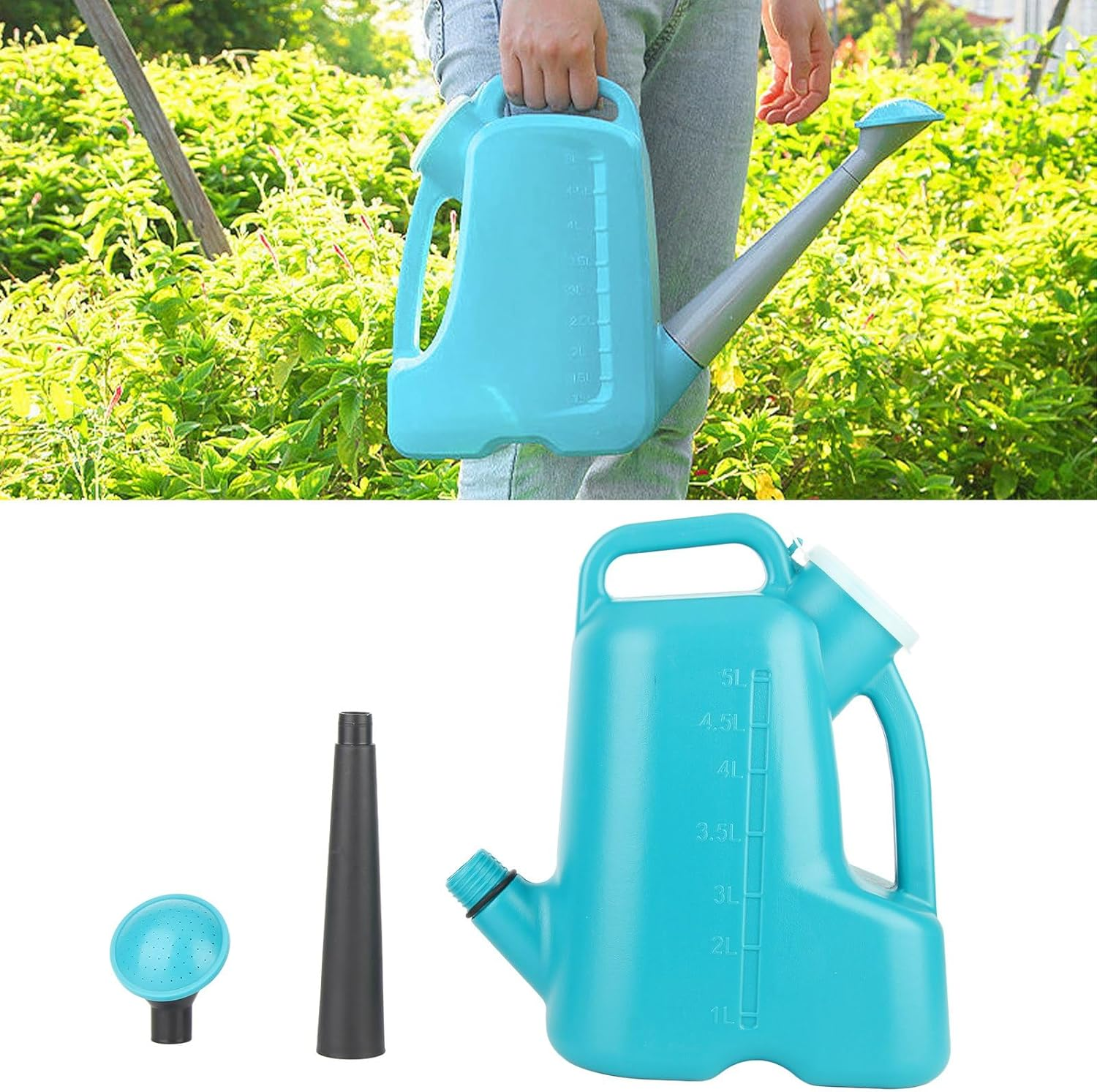 Watering Can for Indoor Plants Outdoor Large Capacity Water Can with Removable Spikes for Indoor Plants, Bonsai Plants and Garden Flower (5L) image number 4