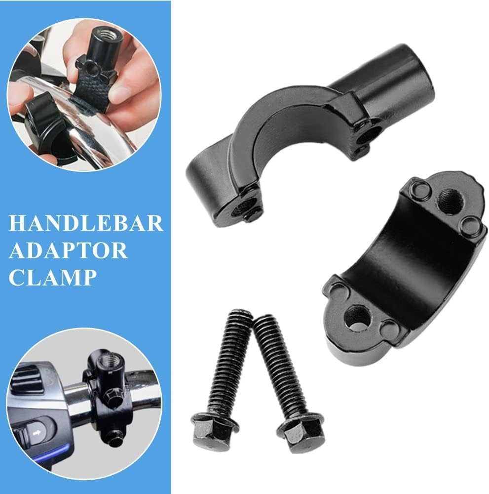 2 PCS Motorcycle Mirrors Bracket Holder,Handlebar Mount for Motorcycle Rear View Mirrors,7/8" 8Mm Motorbike Handlebar Holder Clamp Adaptor,For Motorcycle Side Mirror Adaptor
