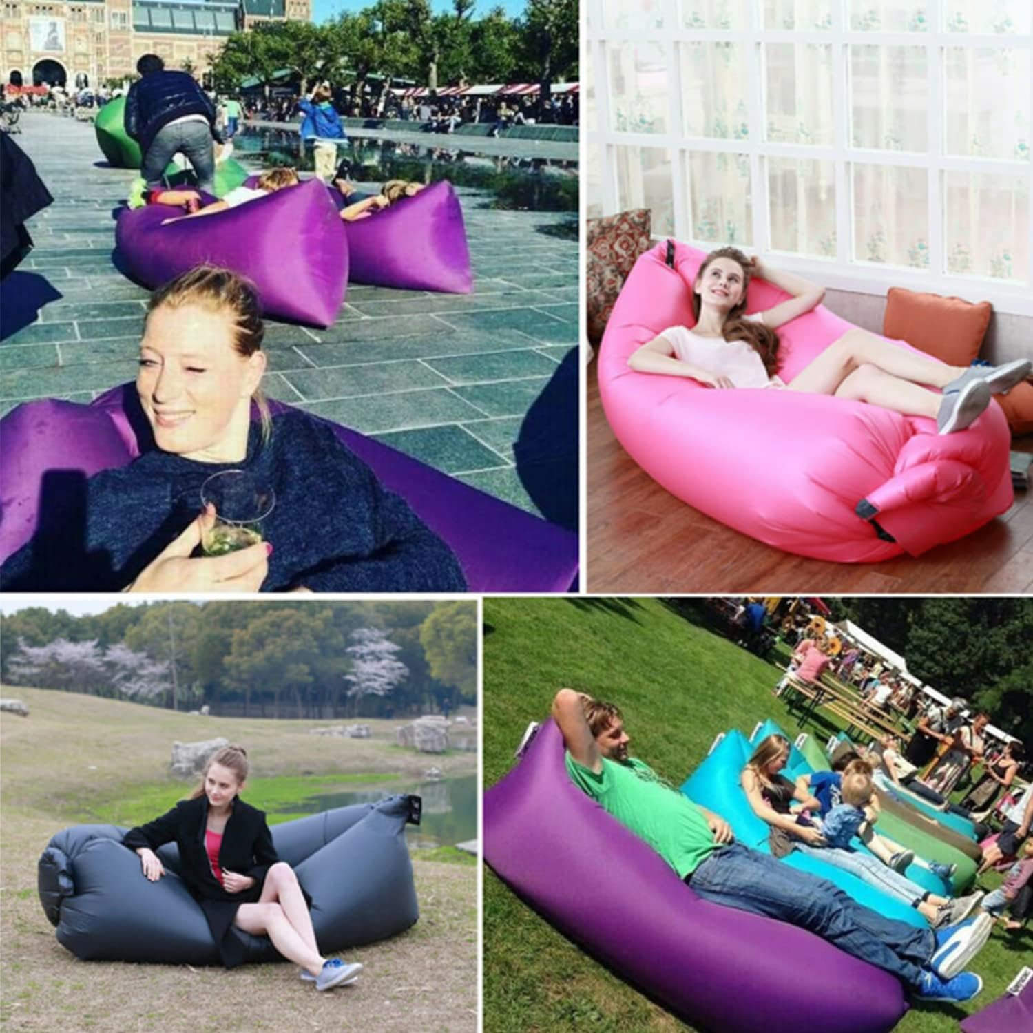 Yotsuba Air Lounger, Fast Inflatable Air Sofa & Sleeping Bed, Portable Camping Accessory for Indoor & Outdoor image number 2