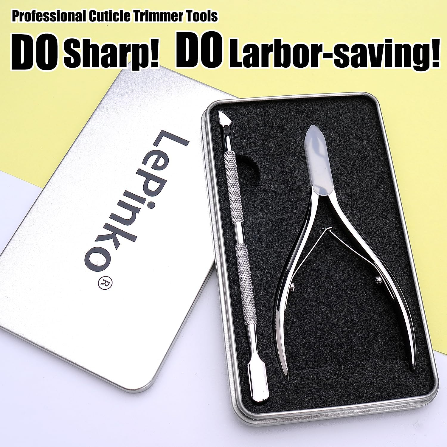 Lepinko Salon Quality Cuticle Cutter with Cuticle Remover, Super Labor Saver Cuticle Cutter, Sharp Cuticle Scissors for Manicurists, Professional Tool image number 5