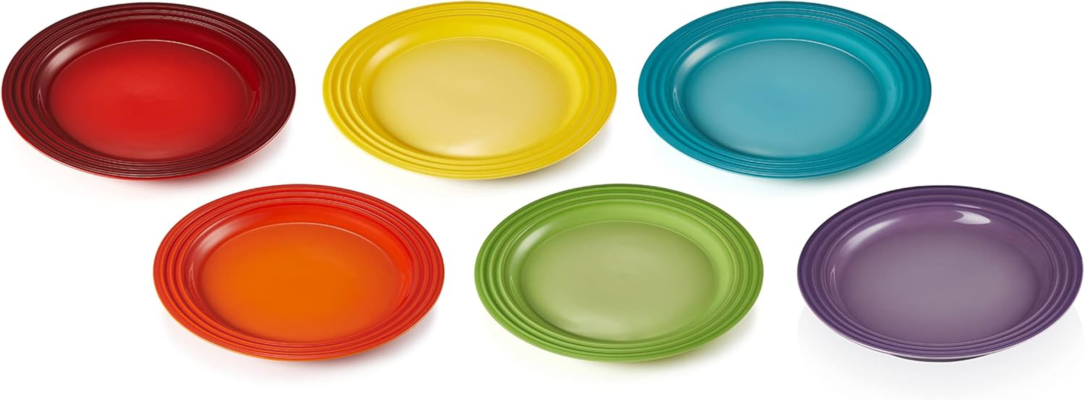 Le Creuset Stoneware Set of 6 Side Plates, 22 Cm, Rainbow, 79285228359006 image number 2