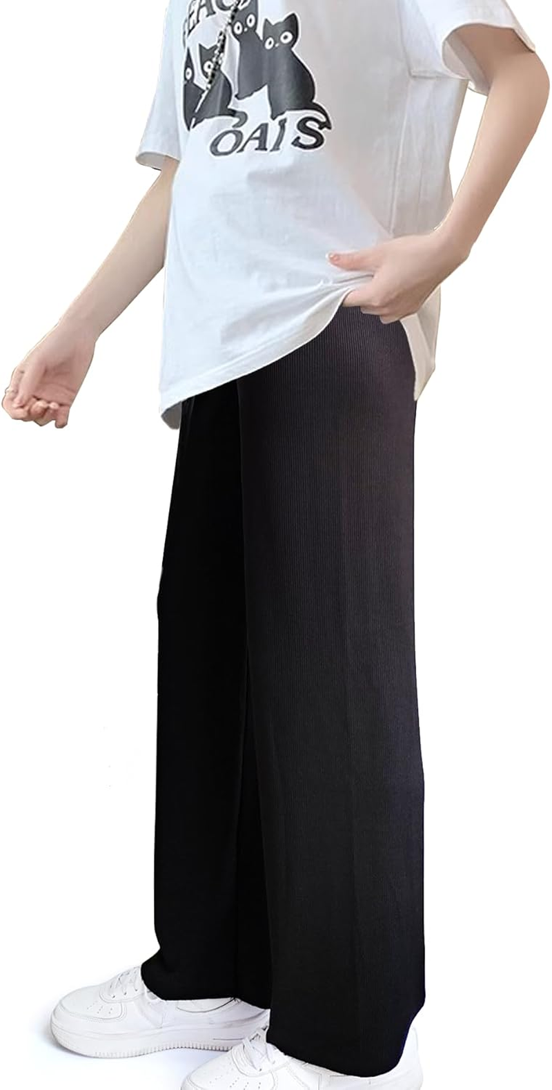 Umstandshose Weitem Bein, Damen Schwangerschaft Sommer L&auml;ssige Lockere Lange Hose, Umstandshose F&uuml;r Arbeits Workout Lounge Hosen Bequem image number 2