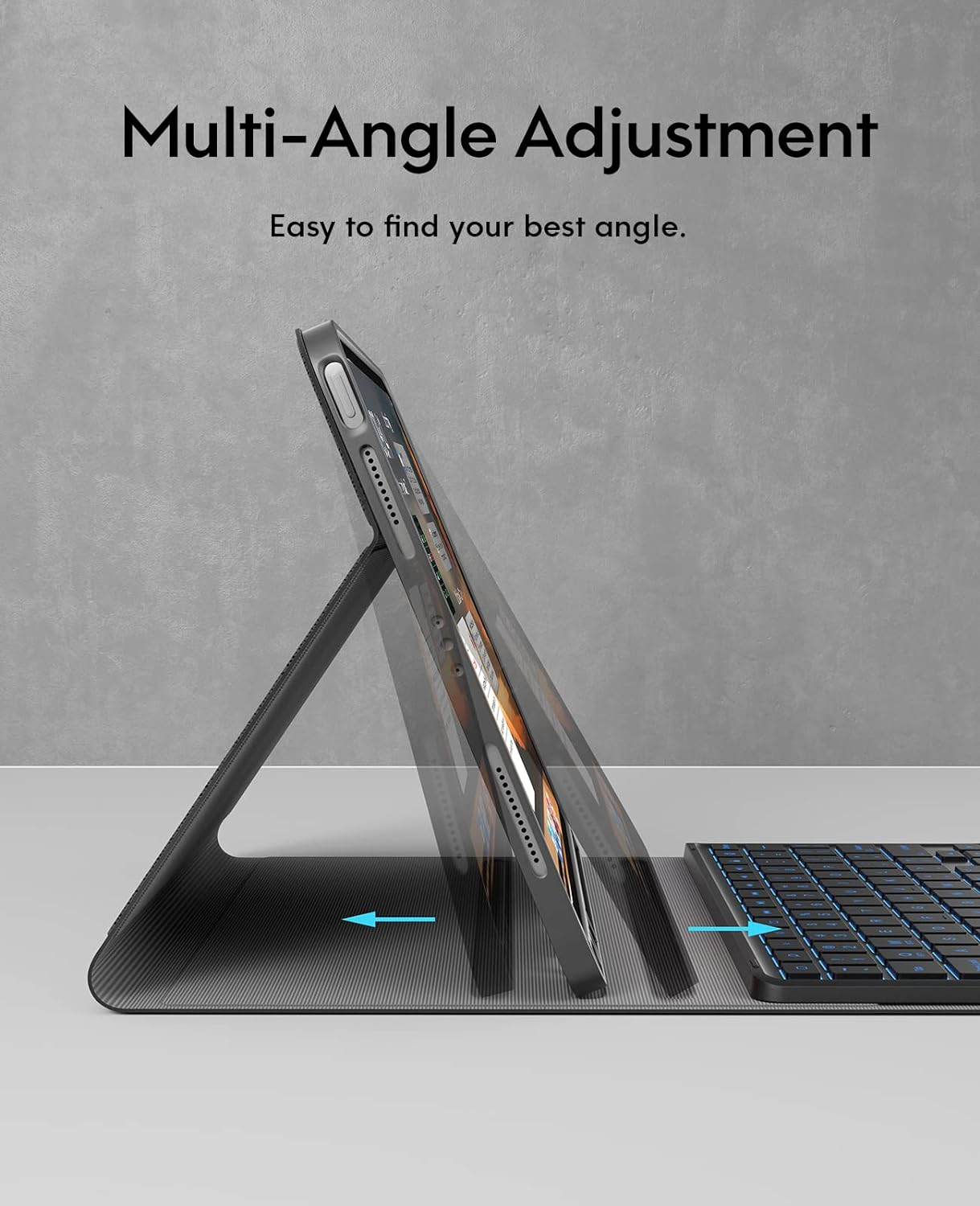 CHESONA for Ipad Air 11 Inch Case with Keyboard M3/M2 (2025/2024), 7-Color Backlight, Multi-Touch Trackpad, 2 Wireless Channels, for Ipad Pro 11 (4Th/3Rd/2Nd/1St Gen) & Ipad Air 5Th & 4Th Gen, Black image number 5