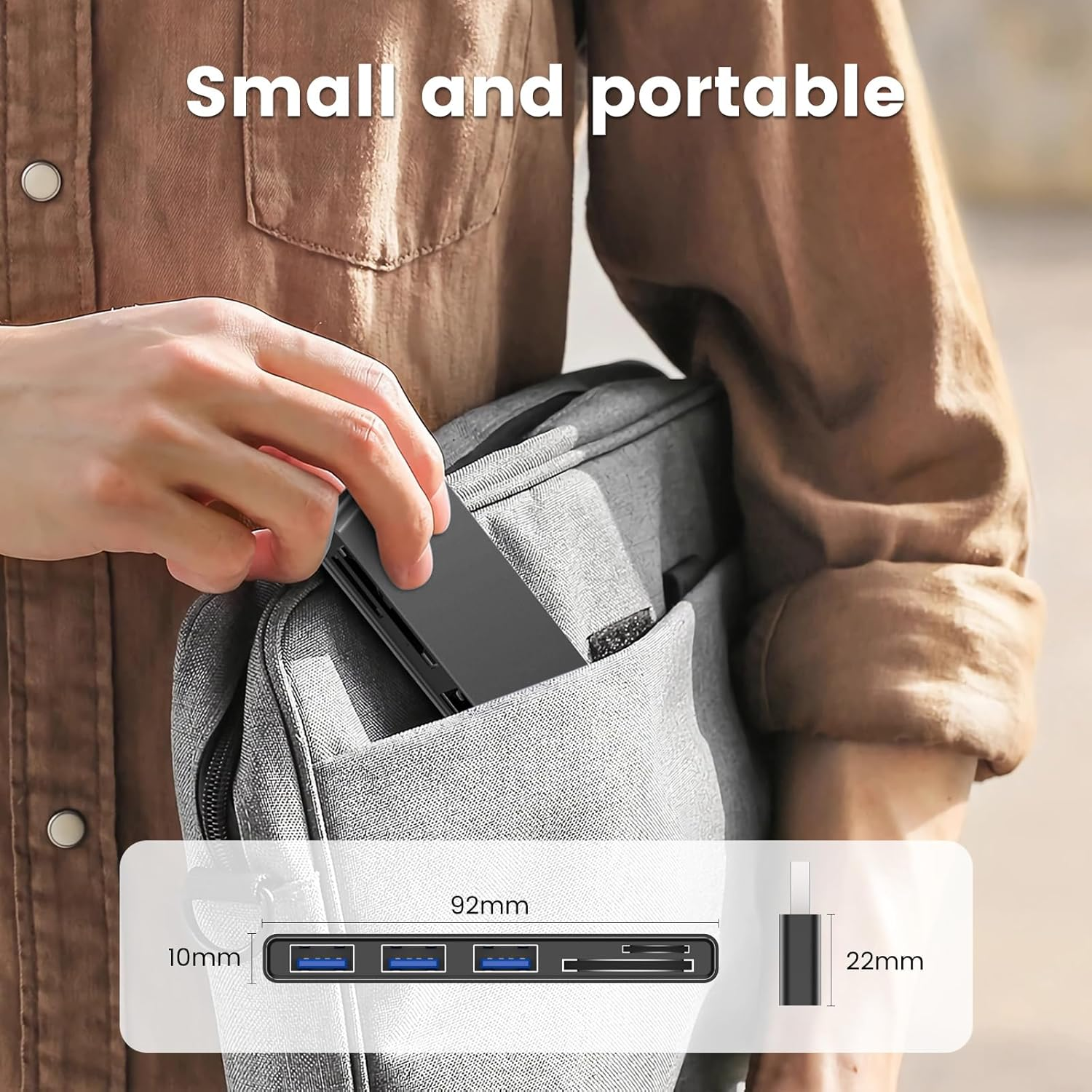 MOGOOD USB Hub 5 in 1 Multiport USB Adapter Docking Station with 1&times;USB 3.0, 2&times;USB 2.0, SD/TF Card Reader,For Laptop, Keyboard, Mouse, Macbook Air, Mac Pro, Imac, Surface Pro, Flash Drive, Mobile HDD image number 3