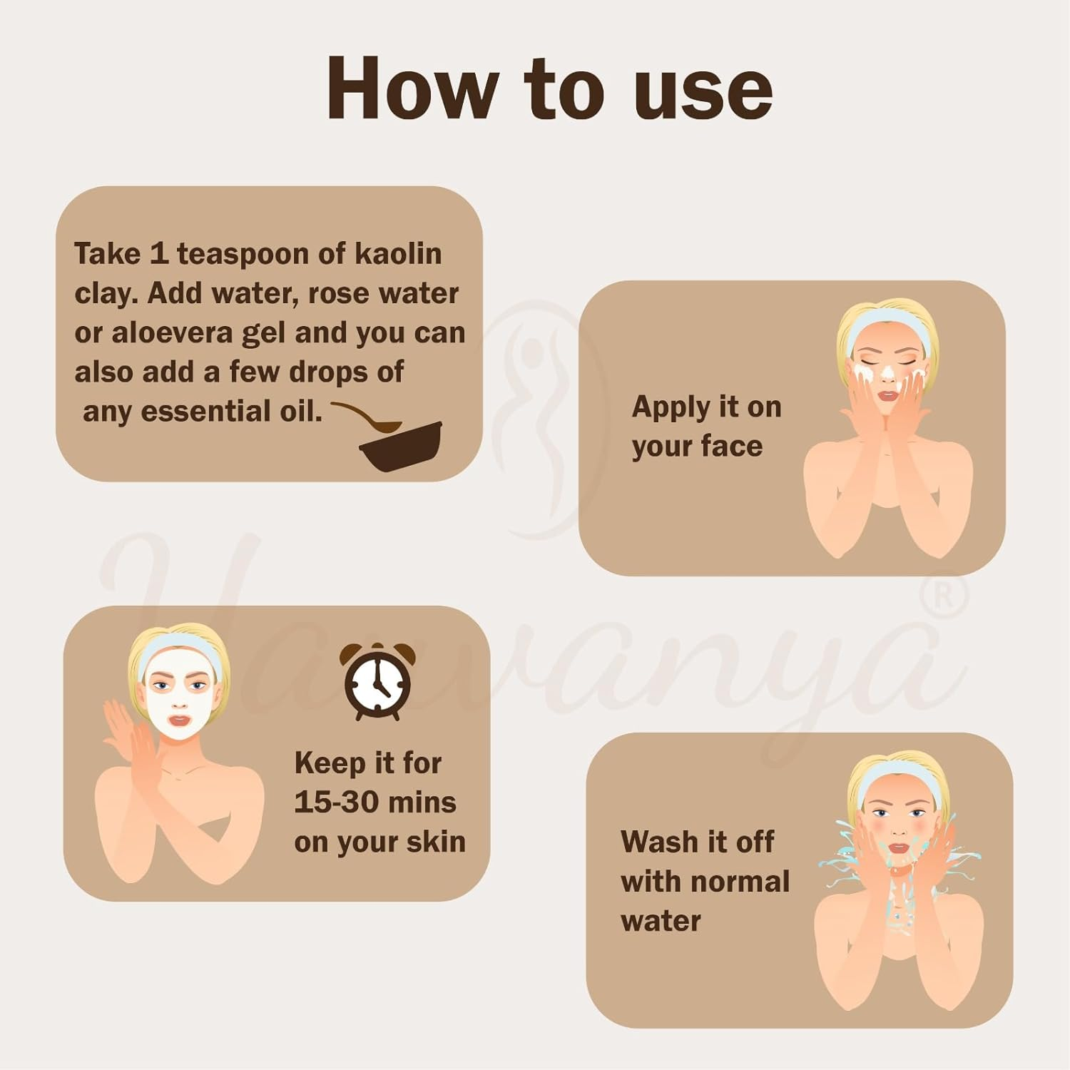 Yauvanya Natural White Kaolin Clay Powder/China Clay | Facial Clay Mask | for Deep Skin Pore Cleansing | for Face, Hair, Body- 100 Gms image number 3