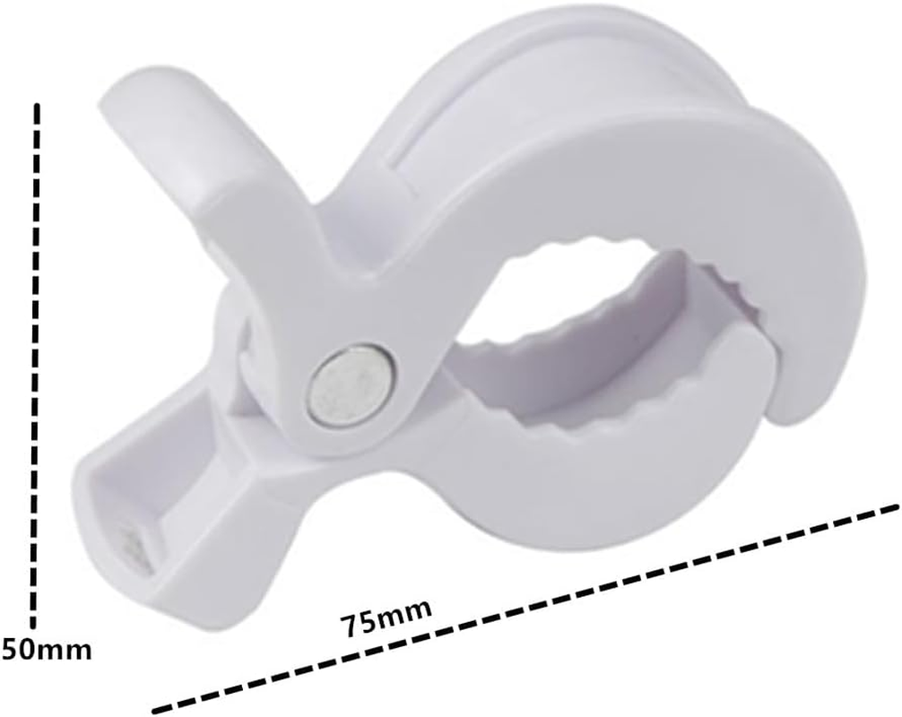 Cuicanfla Mosquito Net Clips, Sun Shade to Canopy, 6 Pcs Stroller Pegs Clips, Universal Buggy Pram Pegs to Hooks Muslin and Toys,Pram Toy Holder, Car Seat Cover Clips,Nursing Cover Clip,Universal Fit - White image number 6