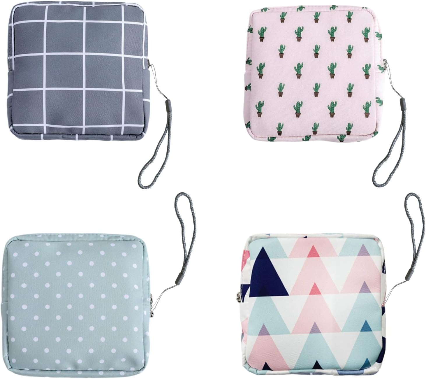 Portable Sanitary Napkin Storage Bag,4 Pieces Reusable Period Pouch for Teen Girls & Women,Pad Bags for Period for School,Office,Mini Pouch Feminine Pads Bag Kit (Classical) - Classical image number 5