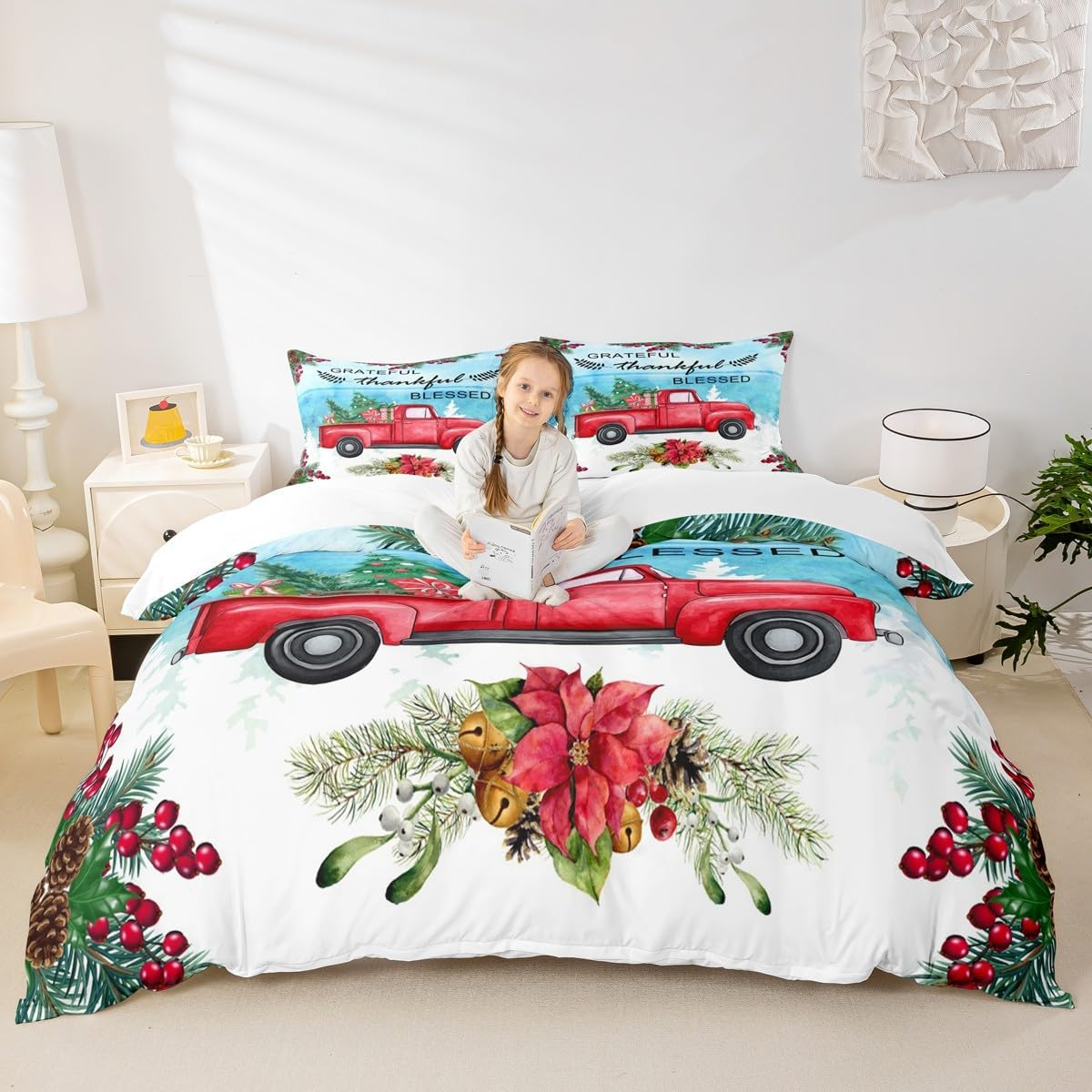 Manfei Aztec Geometric Kids Duvet Cover Set Queen Size,Southwest Tribal Ethnic Bedding Set,Wolf Rustic Cabin Girls Boys Room Decor,Beige Retro,2 Pillowcases(No Comforter)