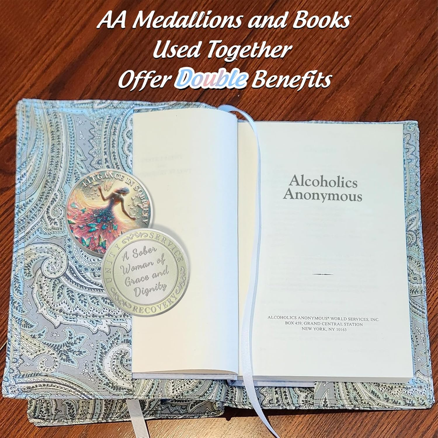 Artsy Grace Women Sobriety Coin - Recovery Butterfly AA Coins - Sister Power Addiction NA AA Chips and Medallions - Celebrate Living Clean Narcotics Alcoholics Anonymous Gifts for Men Women image number 4