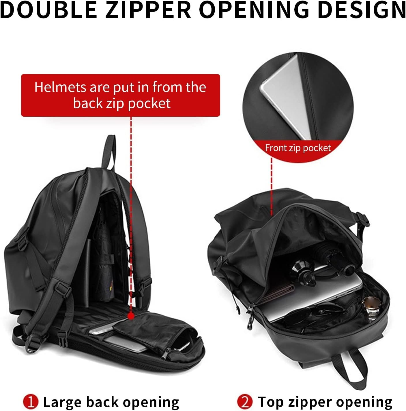 Generic Large Capacity Motorcycle Helmet Bag Moto Motorbike Backpack Reflective Cycling Traveling Package image number 6