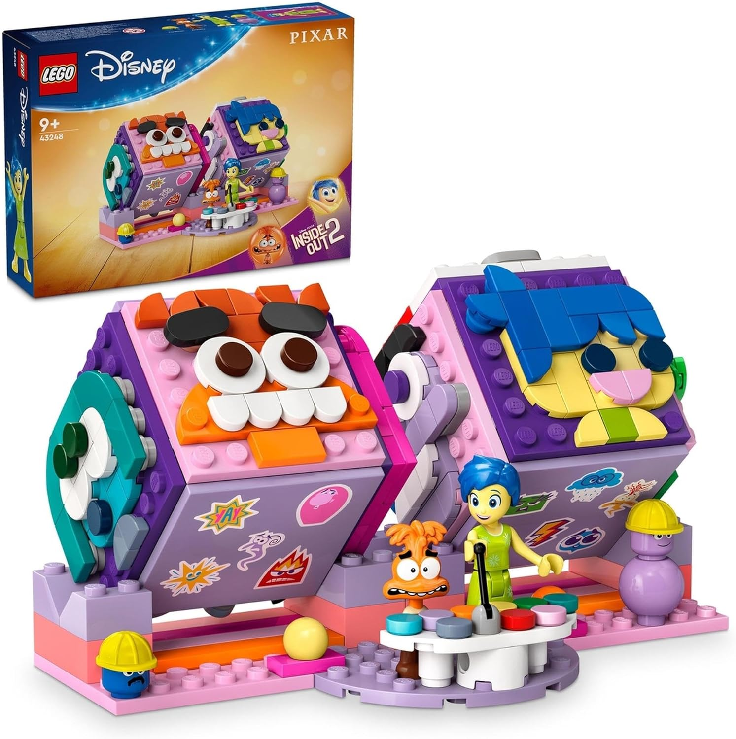 LEGO&reg; ǀ Disney Pixar inside Out 2 Mood Cubes (394 Pcs) Kids&rsquo; Building Kit from the Film, Fun Fantasy Buildable Toy to Share Emotions like Joy or Anxiety for Movie Fans, Girls and Boys 43248 image number 1