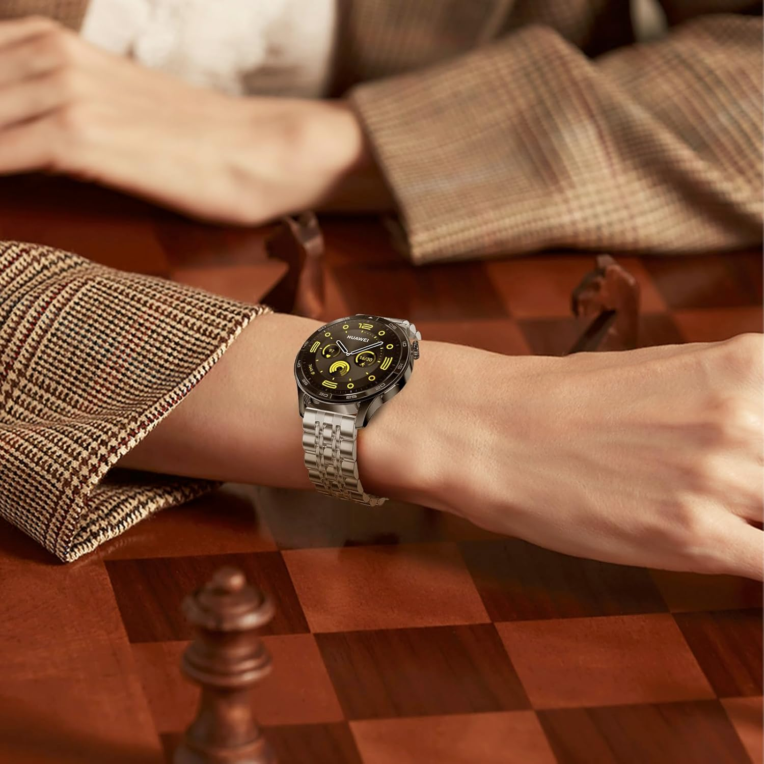 Hinnwer 22 Mm Bracelet Compatible with Huawei Watch GT4/GT 3/GT 2 46 Mm Huawei Watch 4 46 Mm Huawei Watch 4 Pro 48 Mm, Stainless Steel Metal Replacement Straps for Huawei Watch 3/Watch 3 Pro