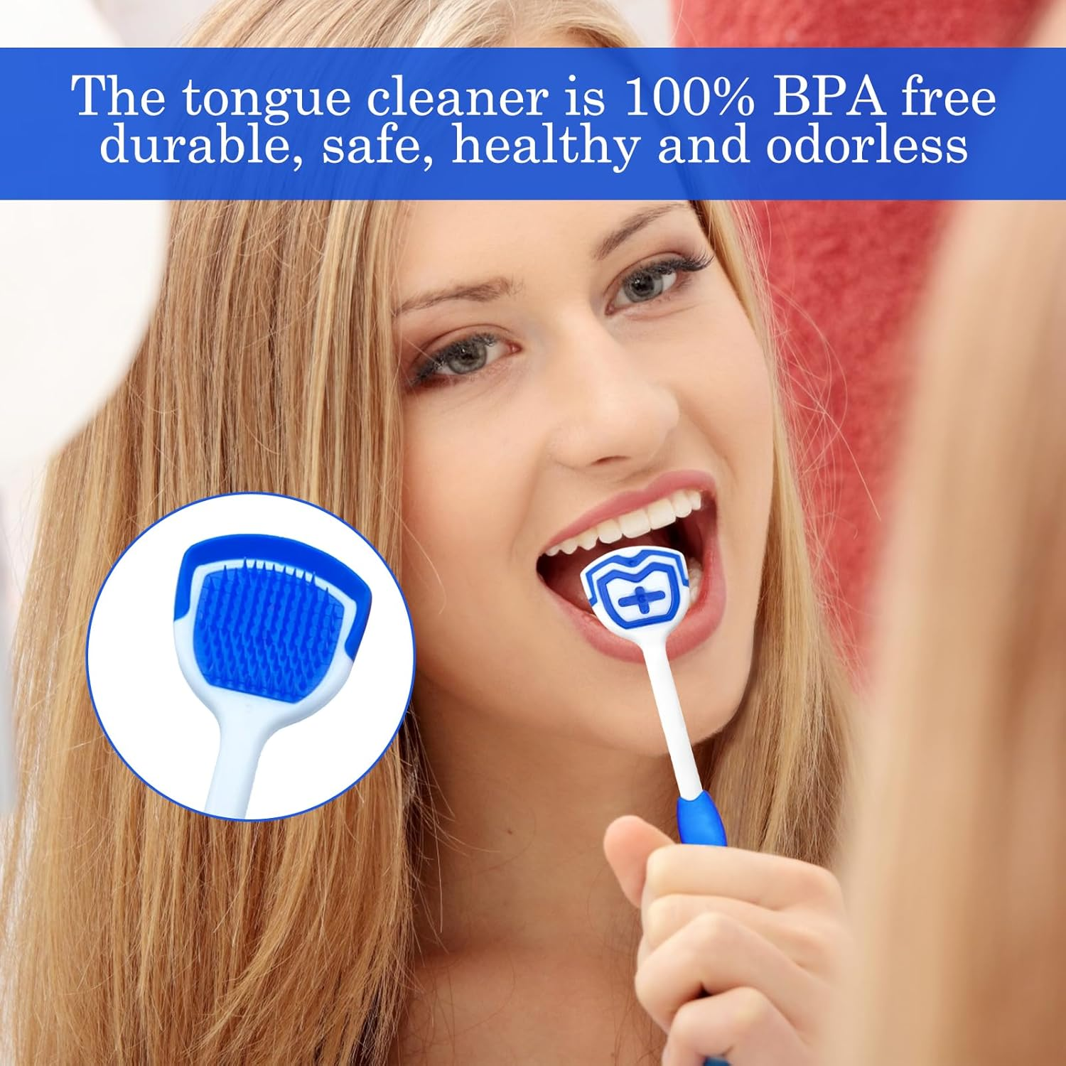 Tongue Scraper, Tongue Cleaner, 3 Pcs Tongue Scrapers, Silicone Oral Brush Fight Bad Breath, Oral Care Individual Pack for Adults for Remove the Gunk and Breath Feeling Fresh (Blue & Orange & Red)​ image number 1