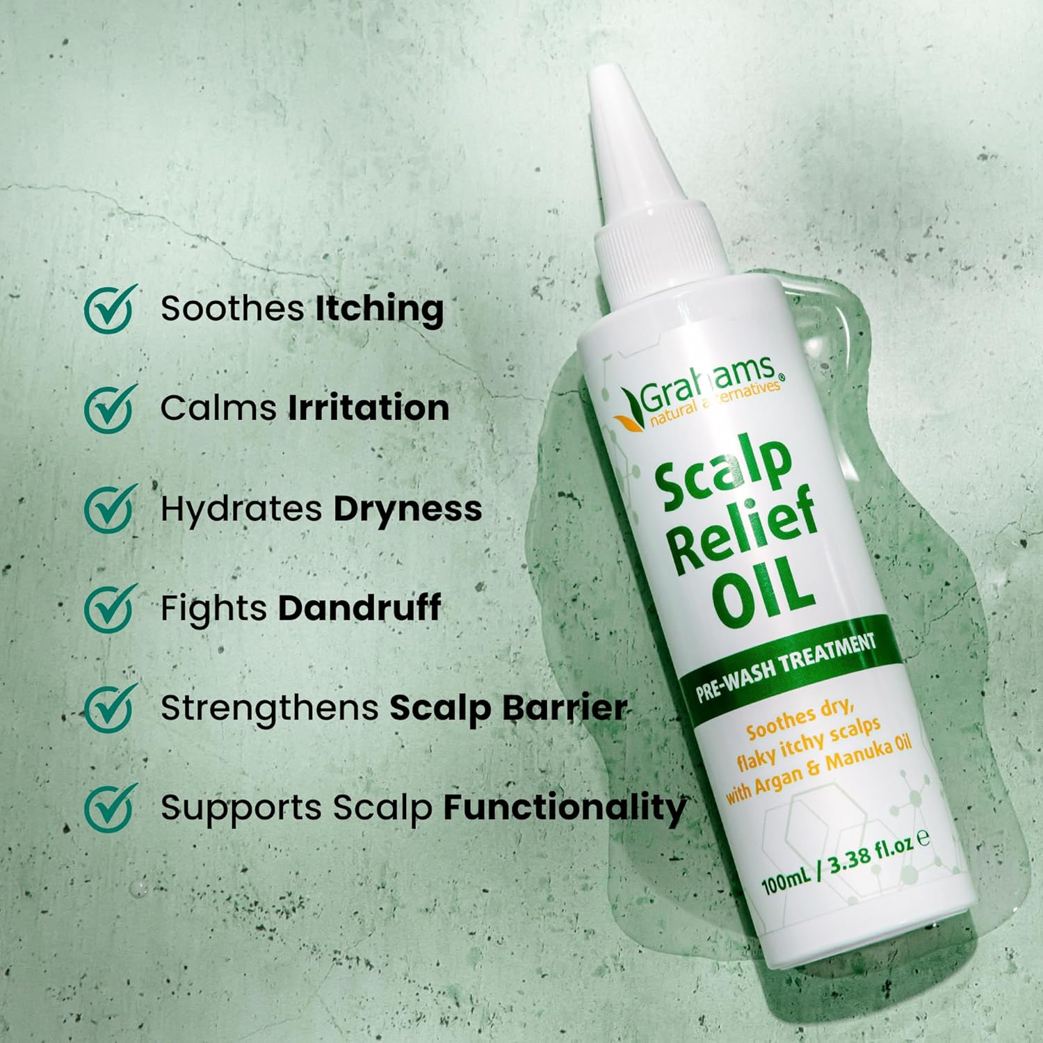 Grahams Natural Scalp Relief Oil - for Dry, Itchy & Flaky Scalp Psoriasis, Seborrheic Dermatitis & Dandruff Treatment - Hydrating, Moisturising, Exfoliating (1 X 100 Ml) image number 5