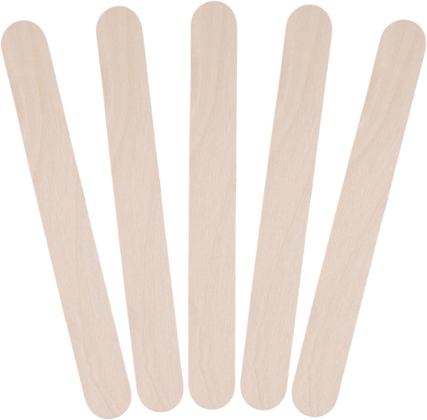 100/500Pcs Wooden Eyebrow Waxing Sticks Wood Spatula Woman Wood Body Hair Removal Sticks 6-Inch Jumbo Wooden Carft Stick Popsicle Ice Cream Sticks (500Pcs)
