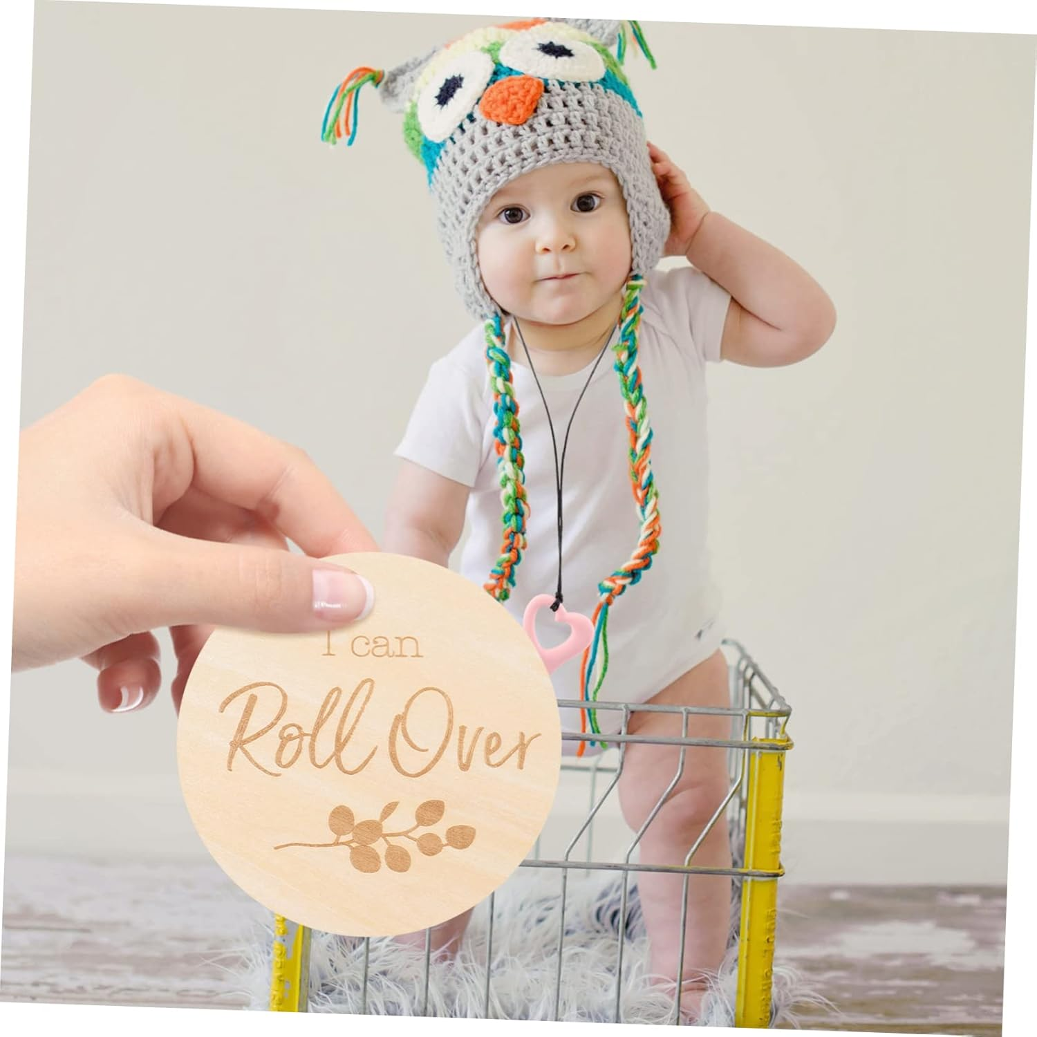 12Pcs Wooden Milestone Cards for Growth Journey Milestone Discs for Newborn Photos for Monthly Memories and Room Decor