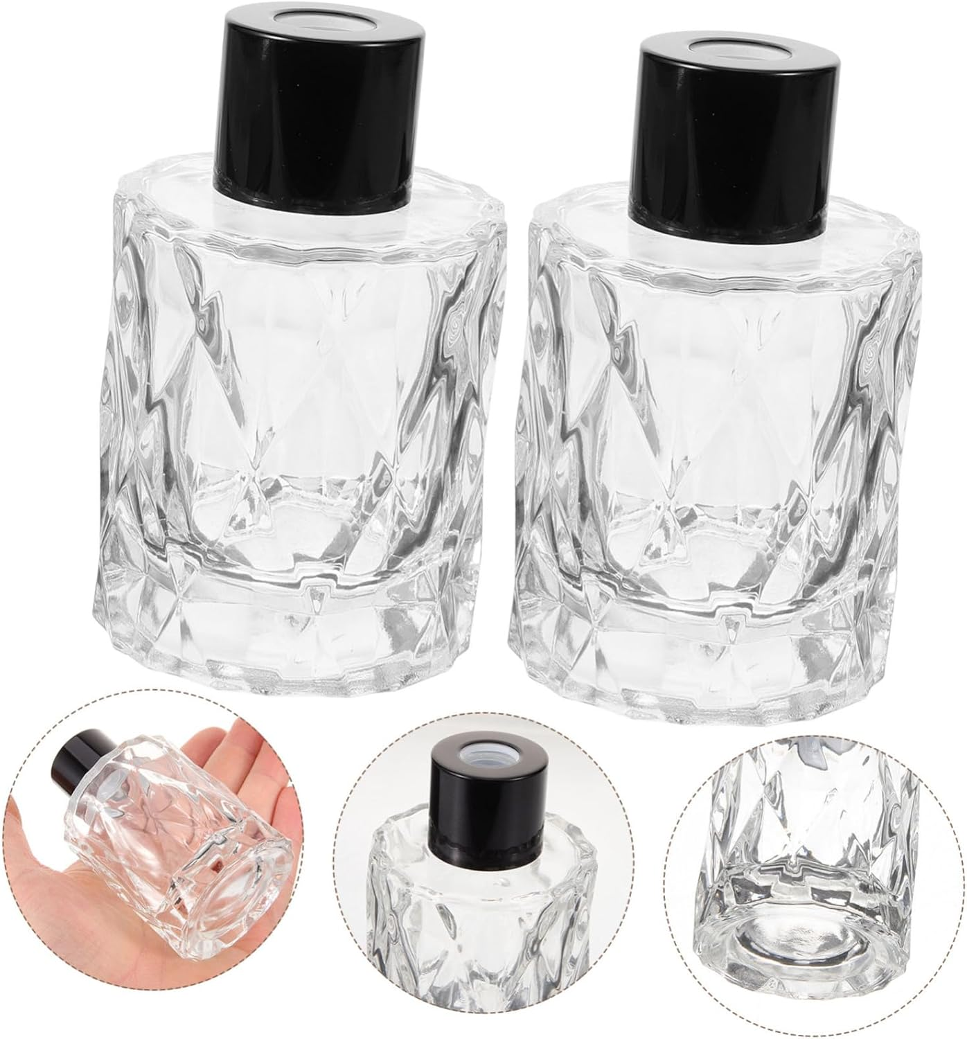 STOBAZA 4Pcs 50Ml Glass Reed Diffuser Bottles Perfume Sample Container Aromatherapy Oil Diffuser for Home D&eacute;cor and Office Fragrance image number 1