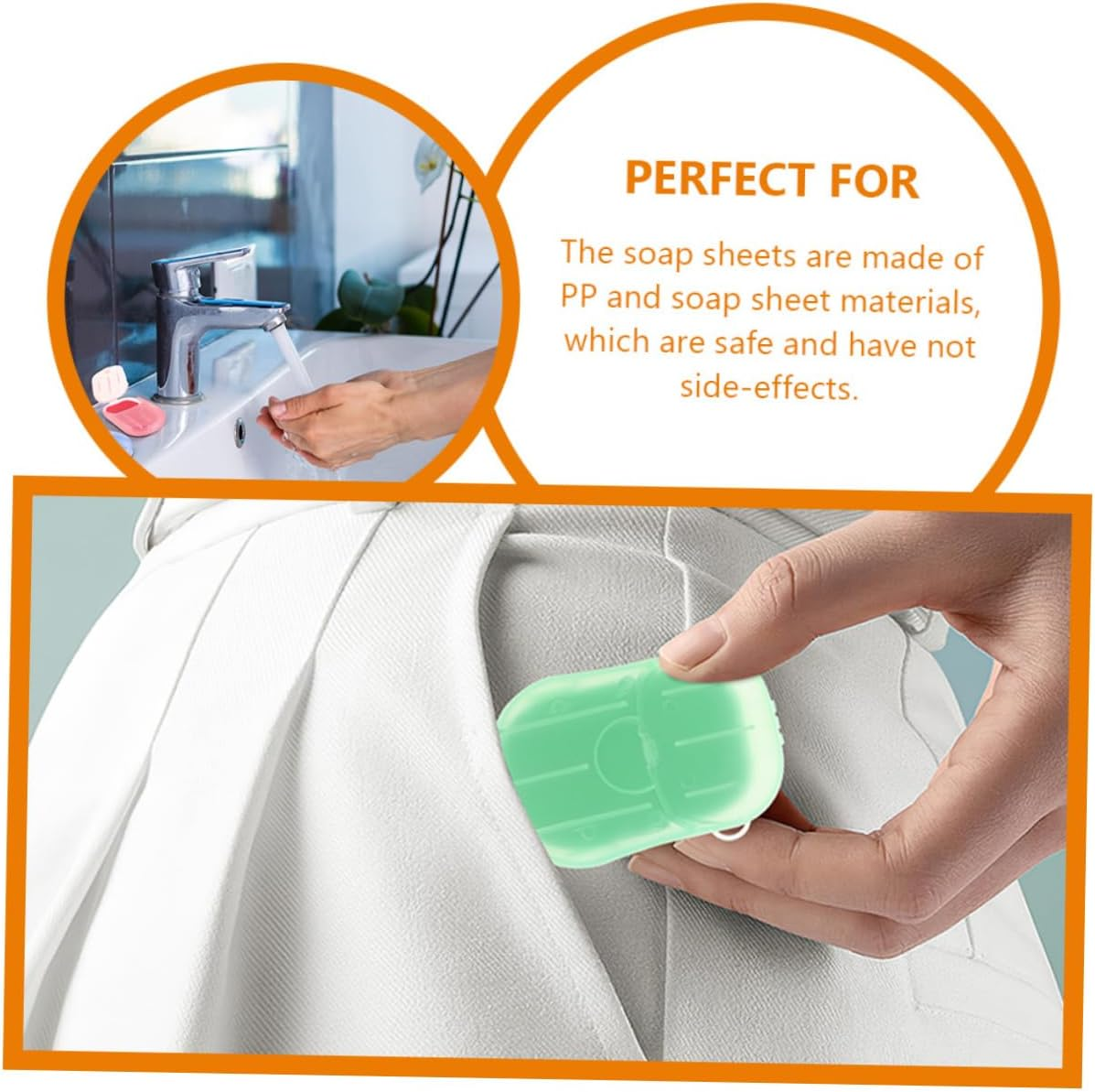 CORHAD Lightweight Portable Travel Soap Paper of Hand Soap Sheets for Travel Use Safe and Refreshing Slices image number 4