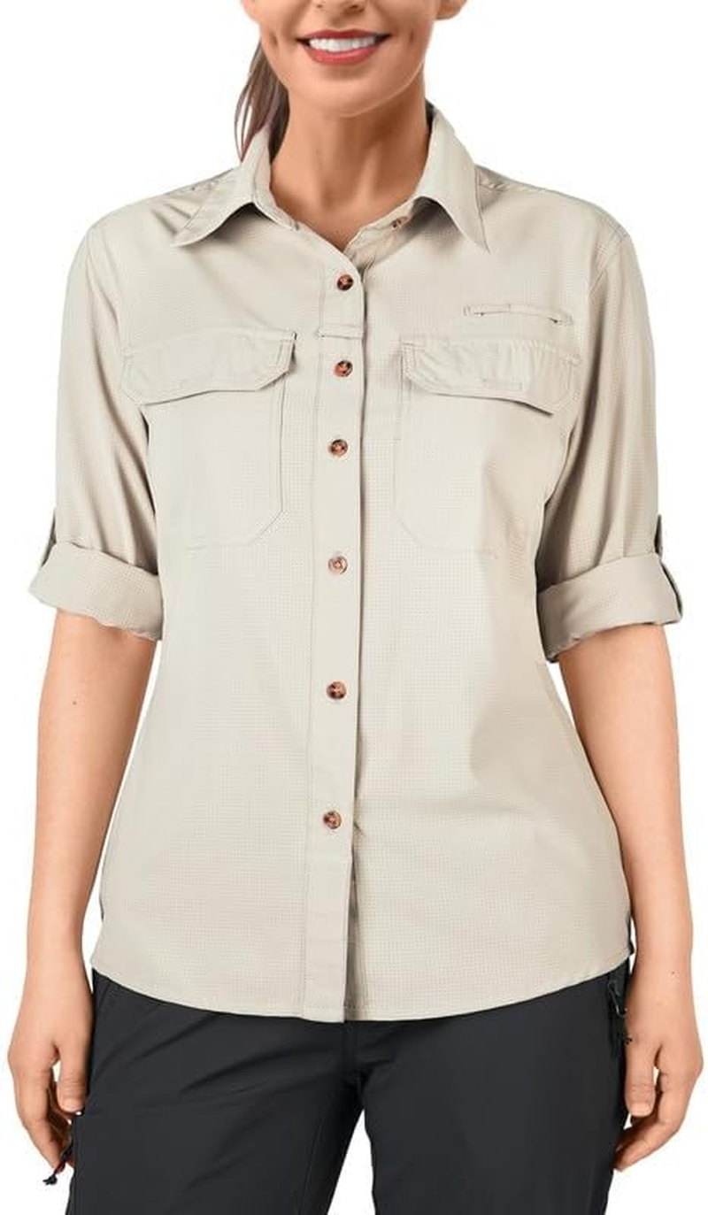33,000Ft Women'S Hiking Shirts UPF50+ UV Protection Outdoor Shirt Quick Drying Casual Shirt Long Sleeve Functional Shirt Fishing Shirt for Walking Safari Travel Golf image number 5