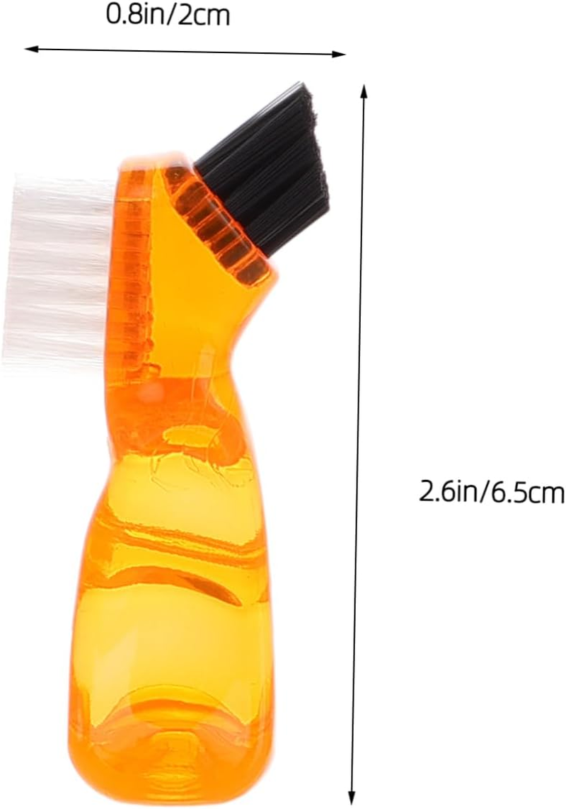 SAFIGLE 4Pcs Denture Brush and Dental Retainer Cleaner Set with Hard Bristles, Short Handle False Teeth Cleaning Toothbrush for Oral Care and Dental Hygiene in Blue Green Red Orange image number 2