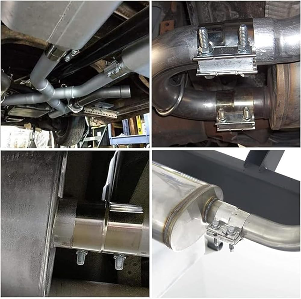 2 Inch Exhaust Clamp, Lap Joint Band Clamp Stainless Steel for Clamping 2" OD to 2" ID Pipes