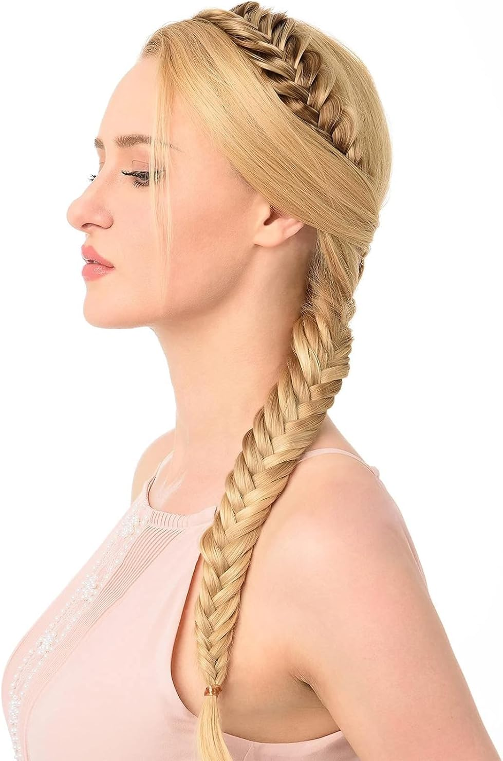 Gledola Messy Synthetic Hair Braided Headband Classic Chunky Wide Braided Headband (Black) image number 4