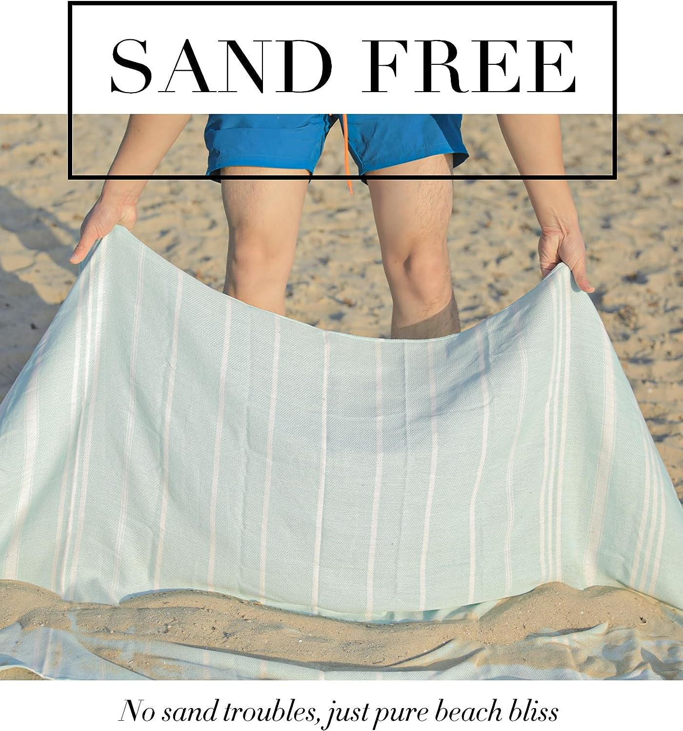 Giant Turkish Beach Towel Blanket Extra Large Boho Throw Blanket Jumbo Fast Drying Soft Thin Sandless Compact Oversized No Sand Repellent anti Resistant Repels Sandfree Chamois Women Men Adult Gifts image number 2