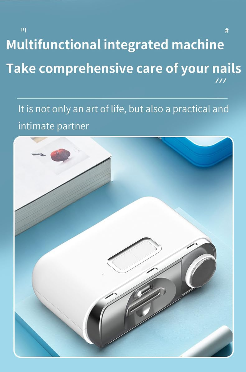 Electric Automatic Nail Clippers, 2-In-1 Nail Clippers and Files with Light, Nail Scraper Storage USB Charging Safety Nail Trimmer, Suitable for Infants and the Elderly image number 3
