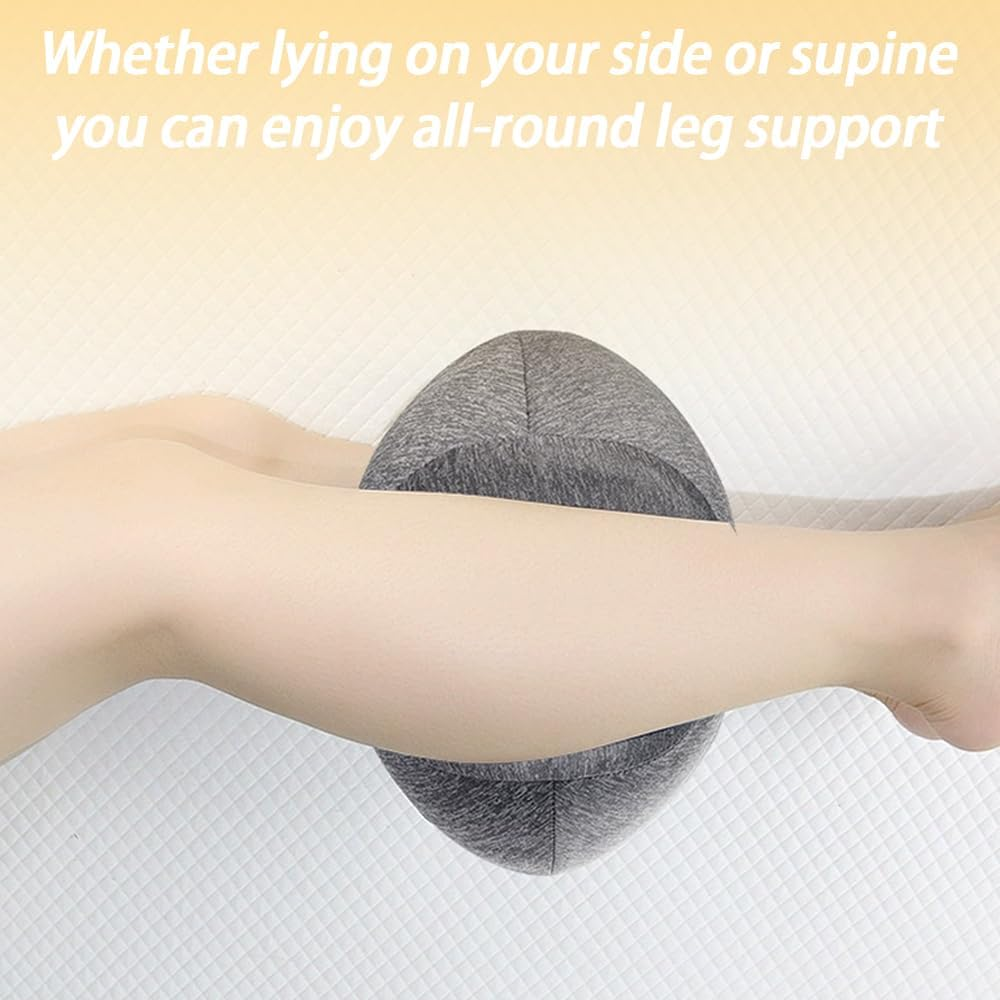 Knee Pillow Sleeping on Side, Memory Foam Contour Leg Pillow Cooling Bed Wedge Back Support Pillows, Pain Relief Lower Back Sciatica Hip Joints, Ergonomic Pregnancy Sleep Knee Cushion, Grey