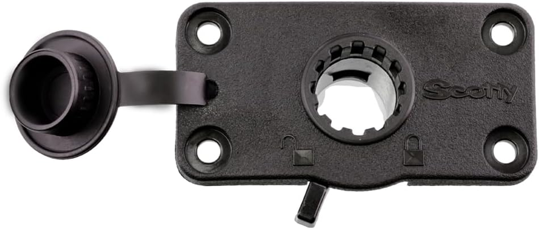 Scotty #244L-BK Locking Flush Deck Mount W/Rain Cap (Black) image number 6